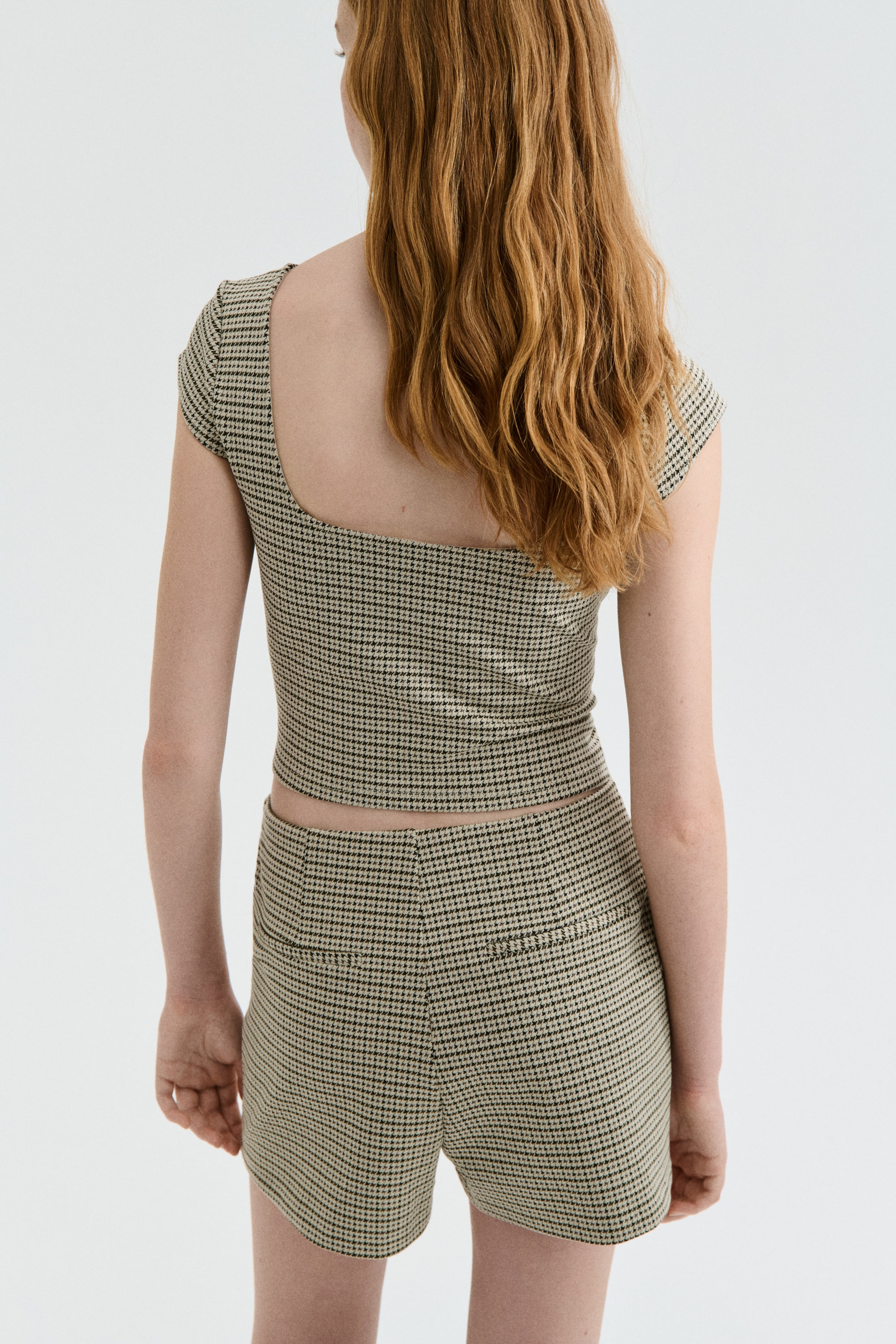 Ampliar la imagen: Jersey skort - Beige/Dogtooth pattern - Ladies | H&M MX 2