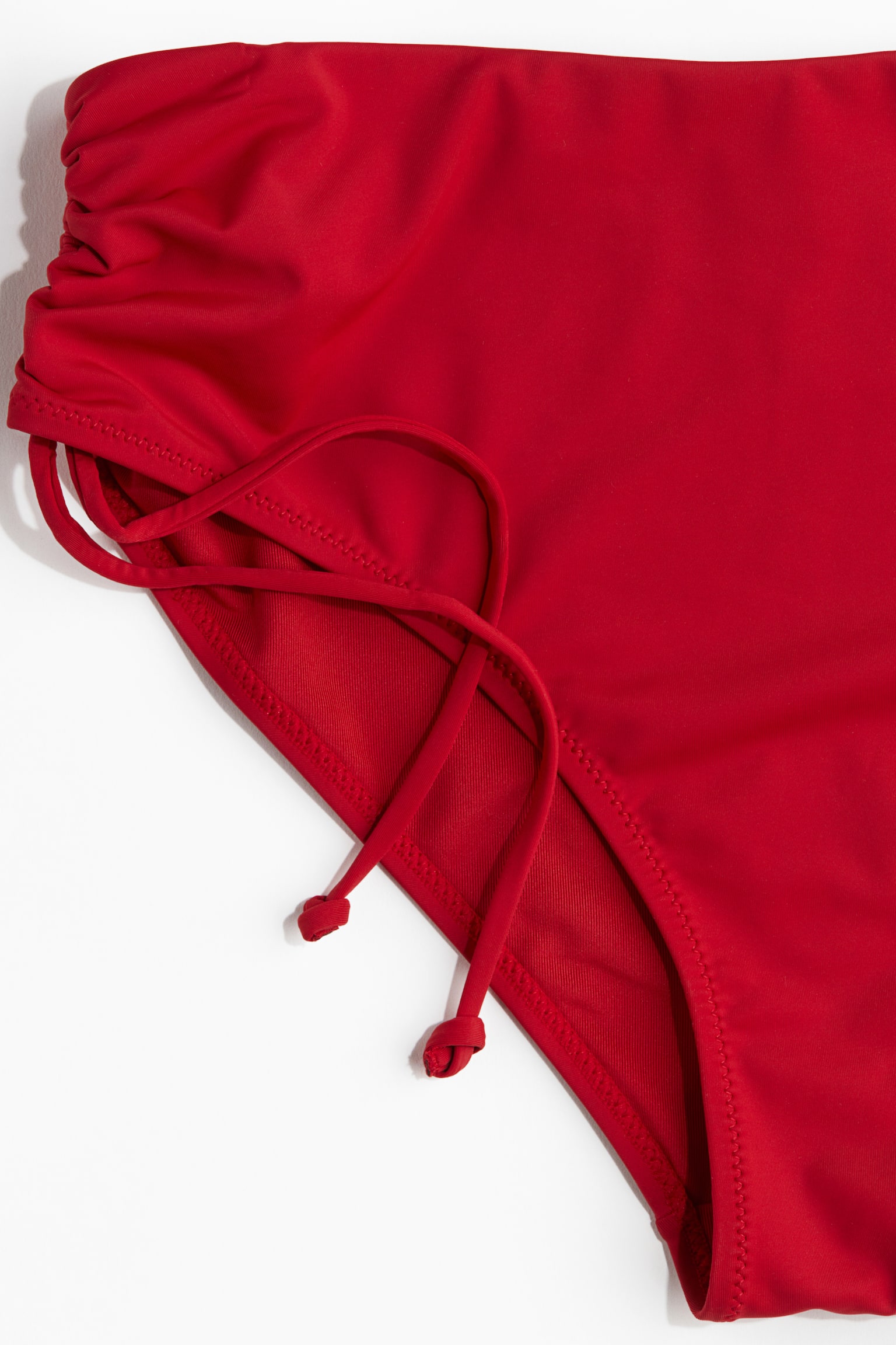 Drawstring Detail Bikini Bottoms - Red/Black/White - 5