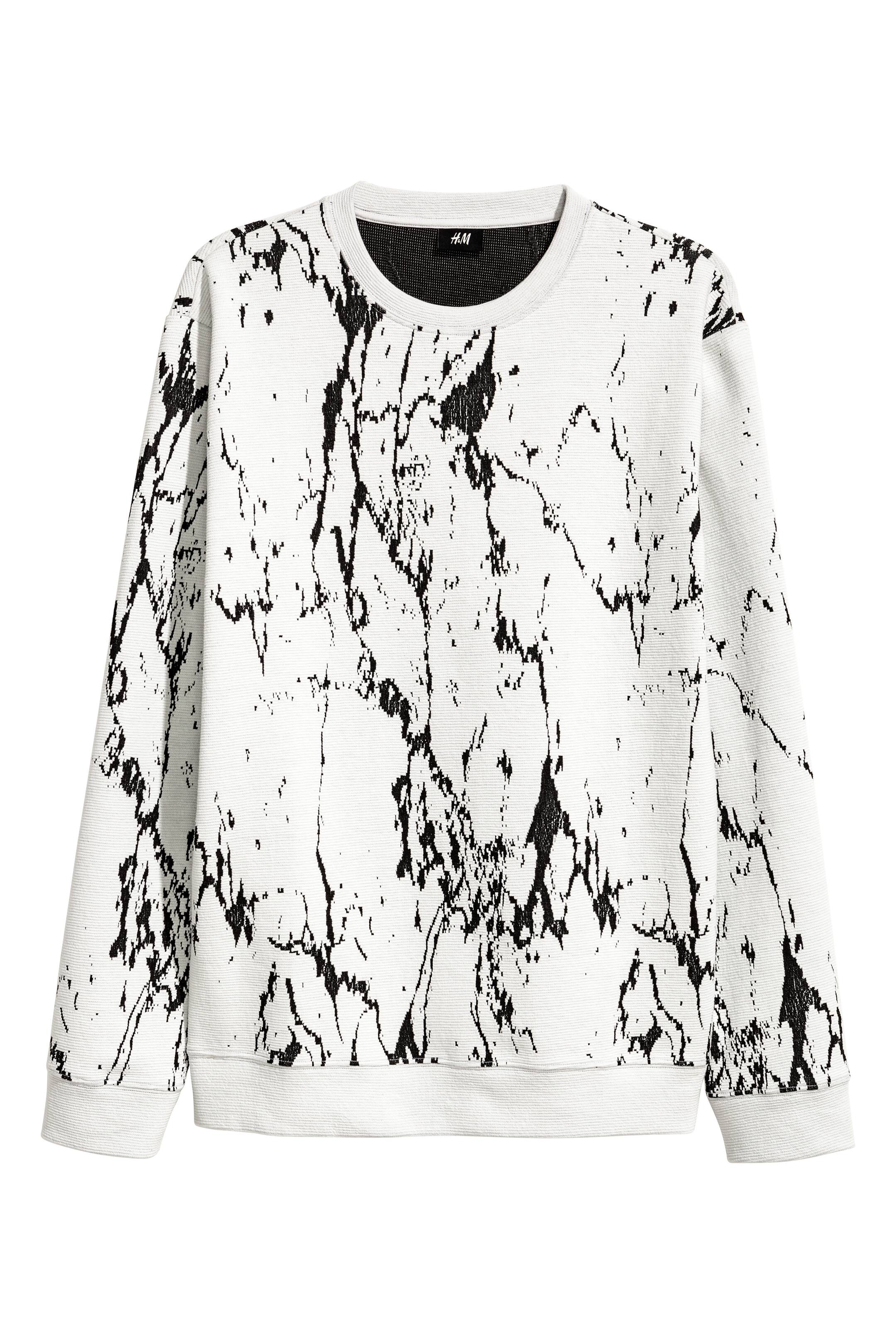 View larger image: Jacquard-knit jumper - White/Black patterned - Men | H&M GB 1