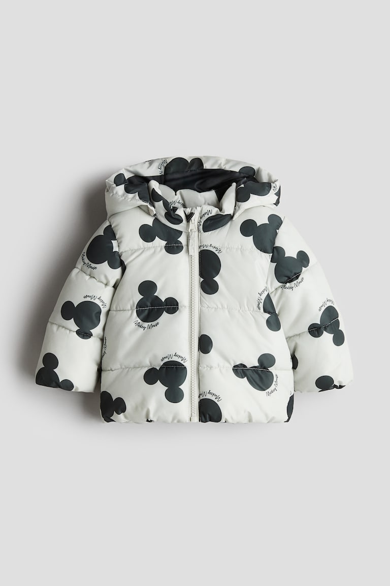 Bomber Jacket H And M Minnie Mouse Printed Hooded Jacket White