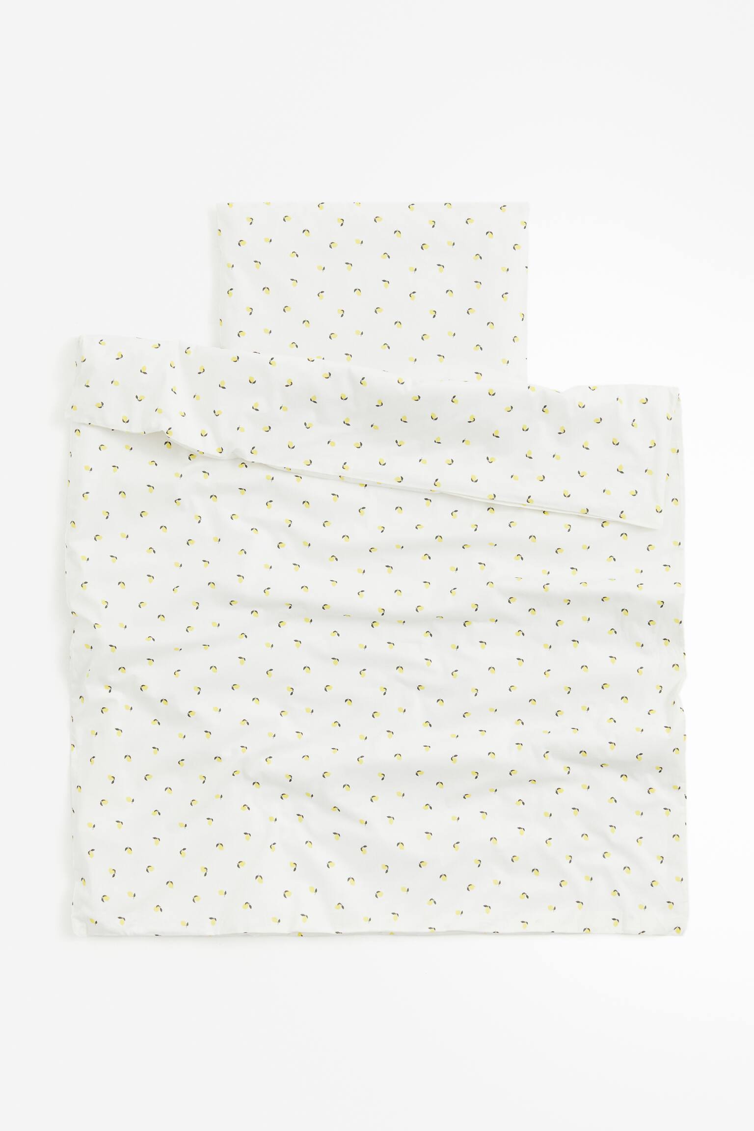 Cot duvet cover set - White/Lemons - 2