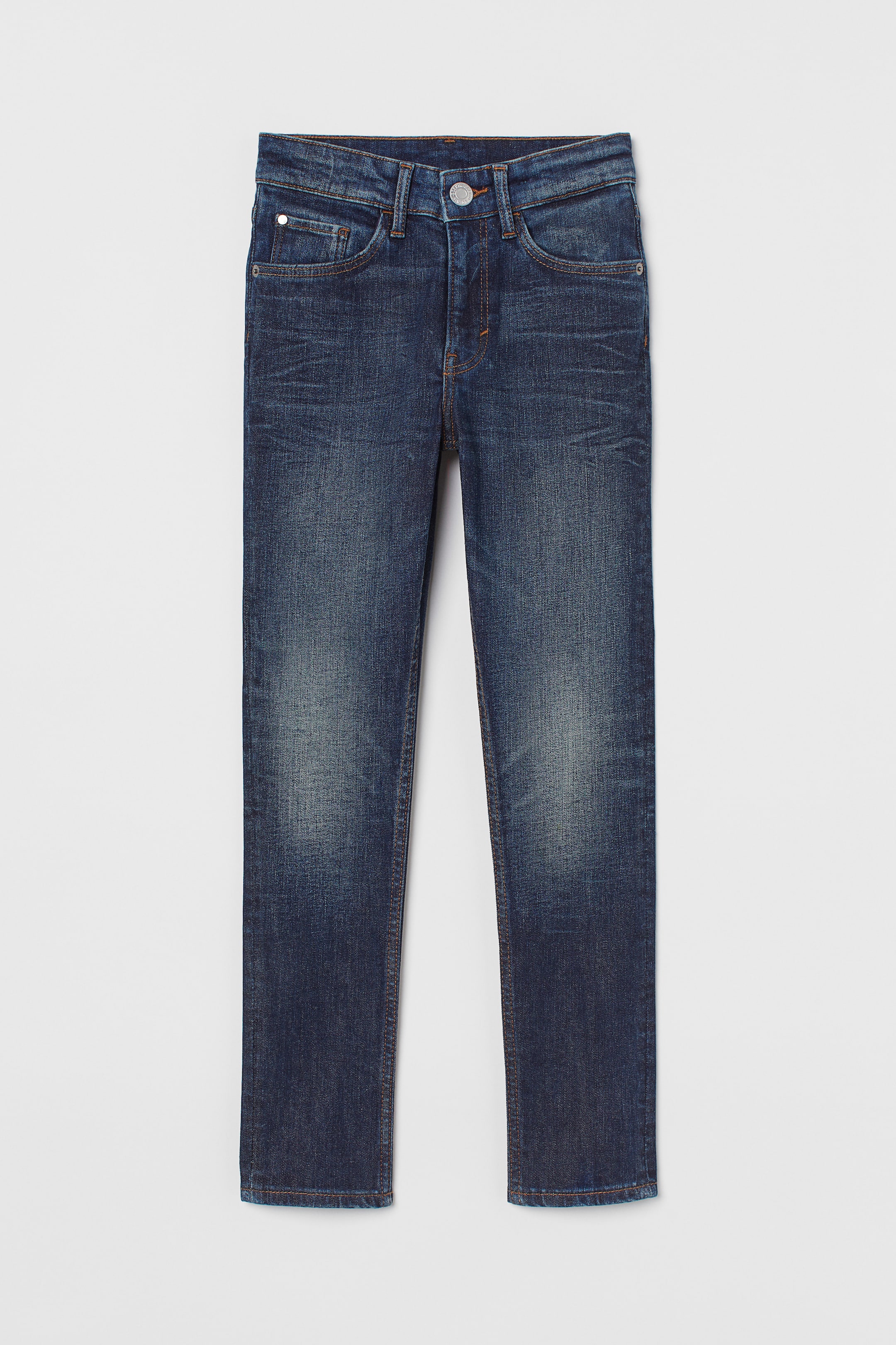 Skinny Fit Stretch Jeans - Dark Denim Blue - Kids 