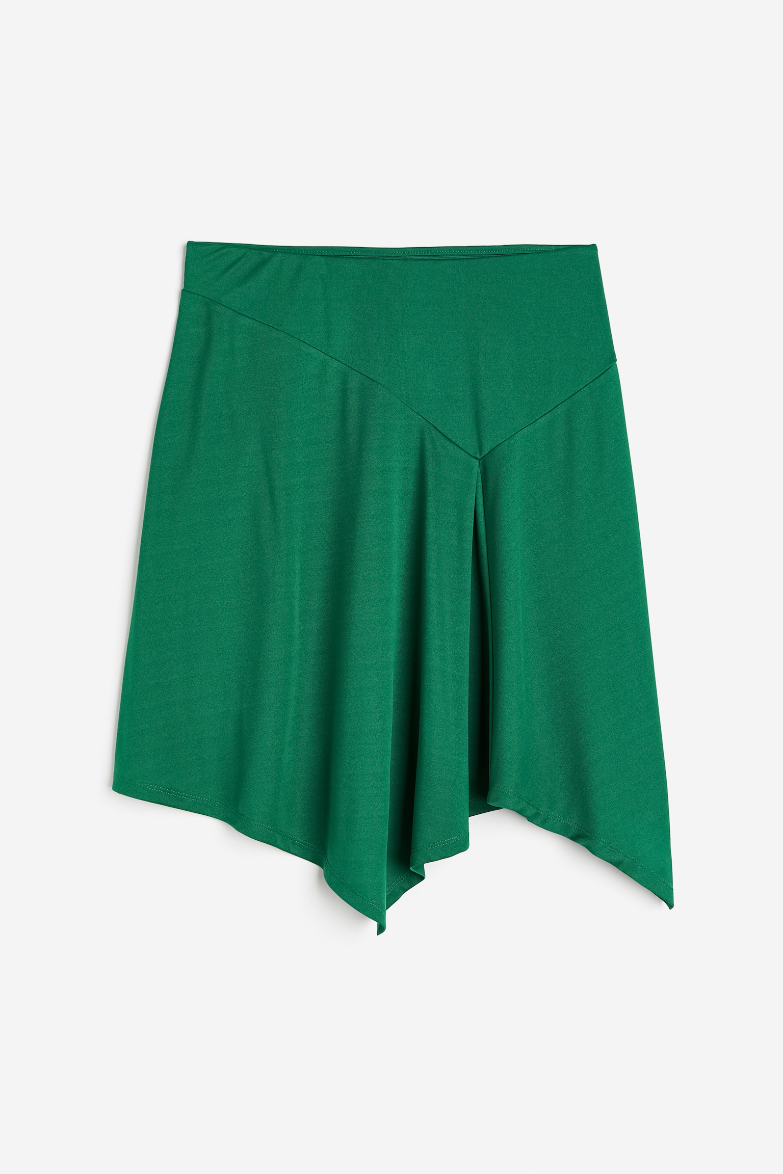 Asymmetric skirt - Green/Dark beige - 1