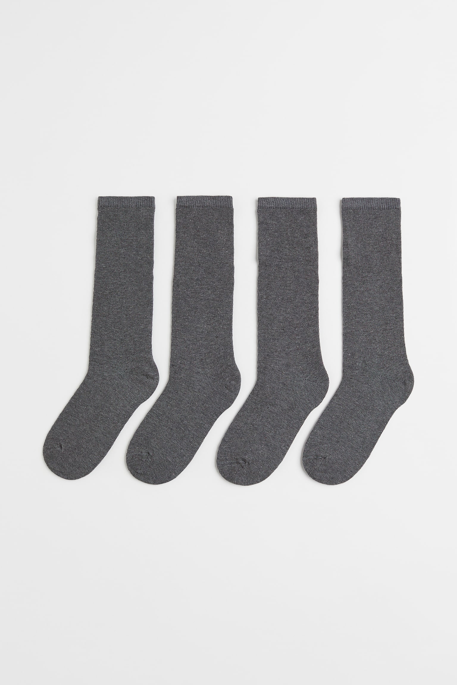 4-pack Knee Socks - Dark grey/White/Black/Navy blue - 1