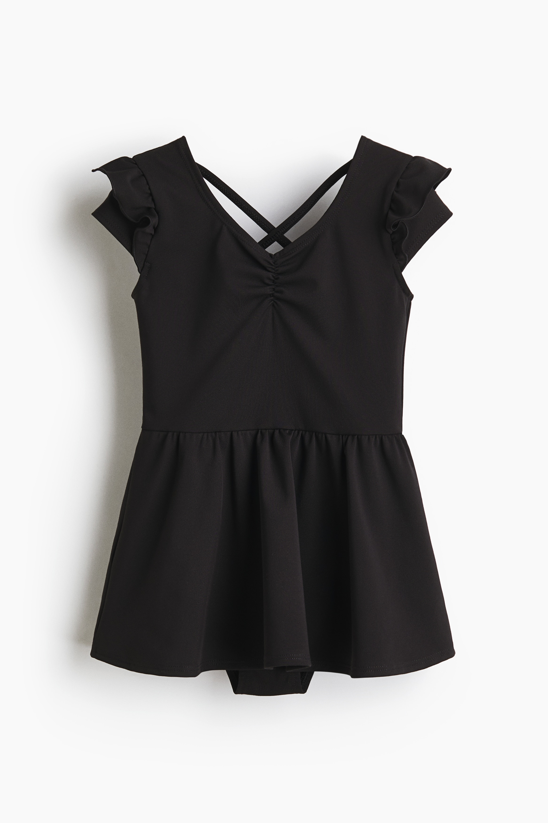 Body sportivo con gonna - Nero/Rosa chiaro