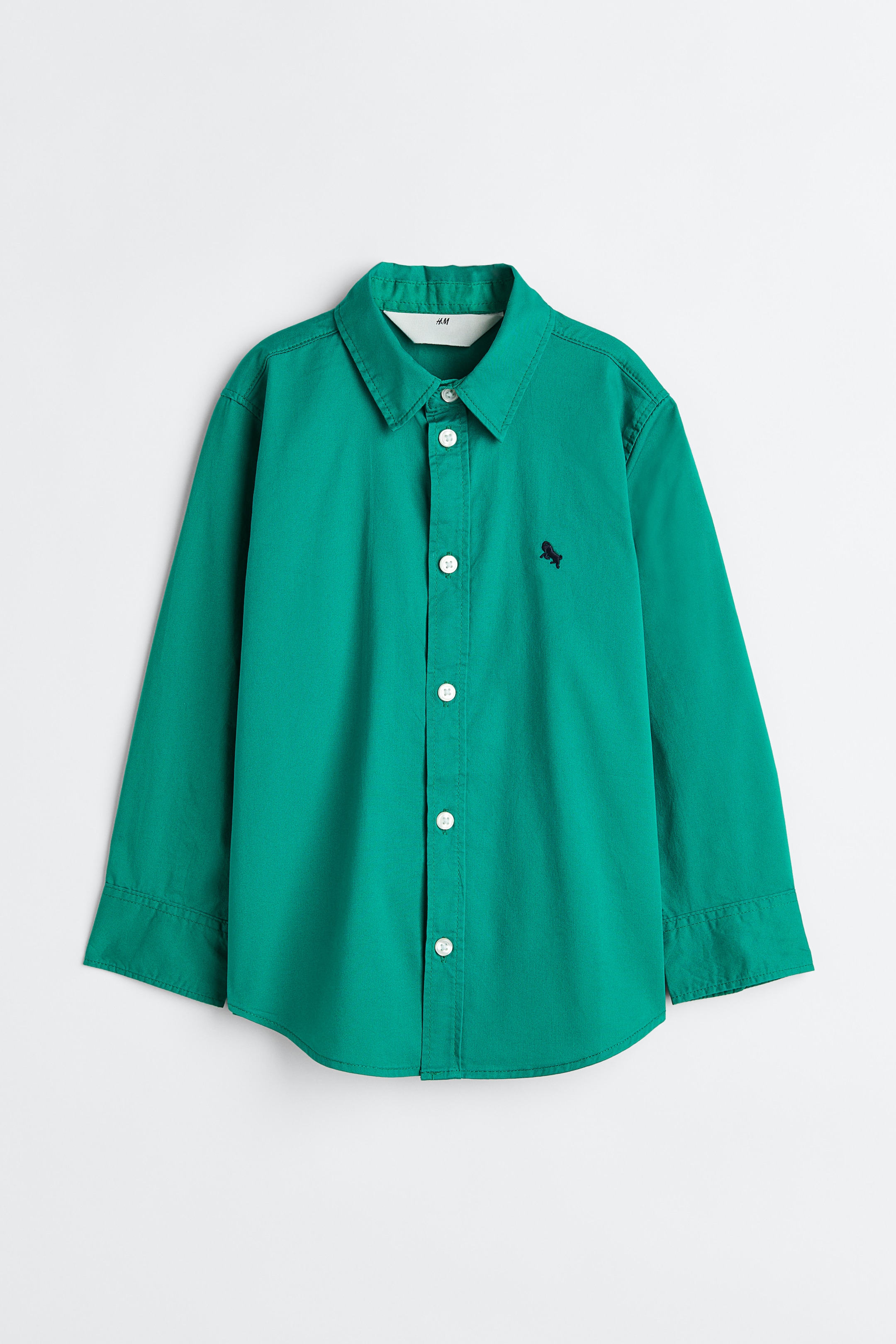View larger image: Cotton shirt - Green - Kids | H&M 1