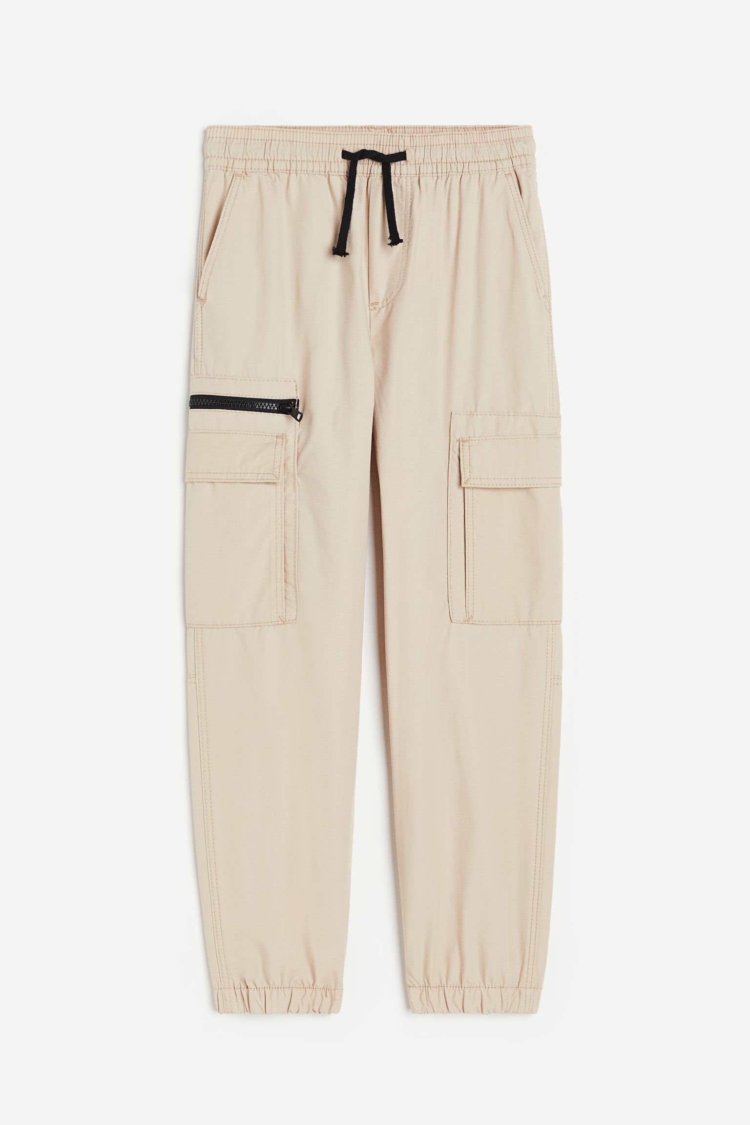 Loose Fit Cargo Pants - Beige/Khaki green - 1