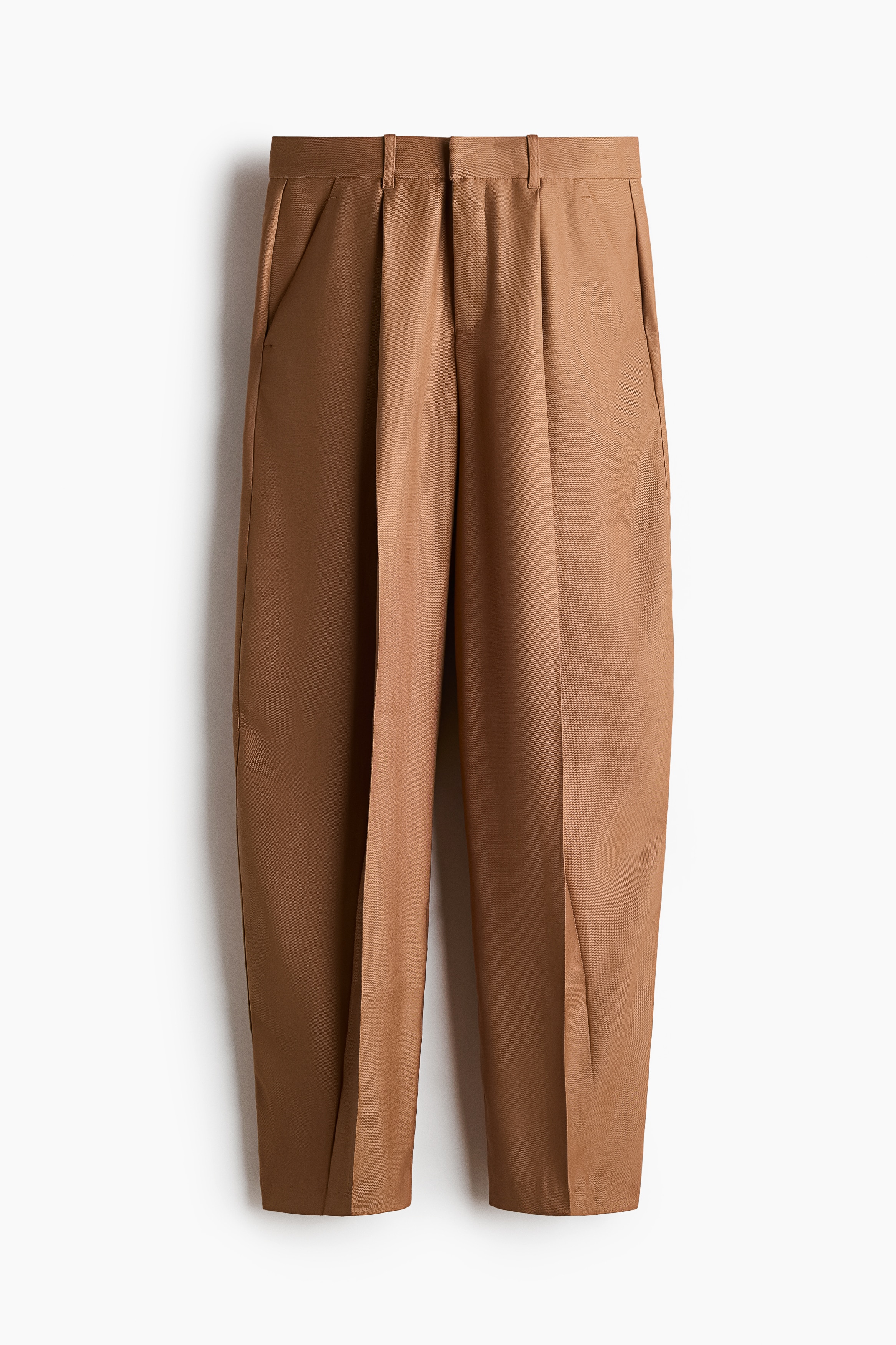 Dressy Barrel-Leg Pants - Dark beige