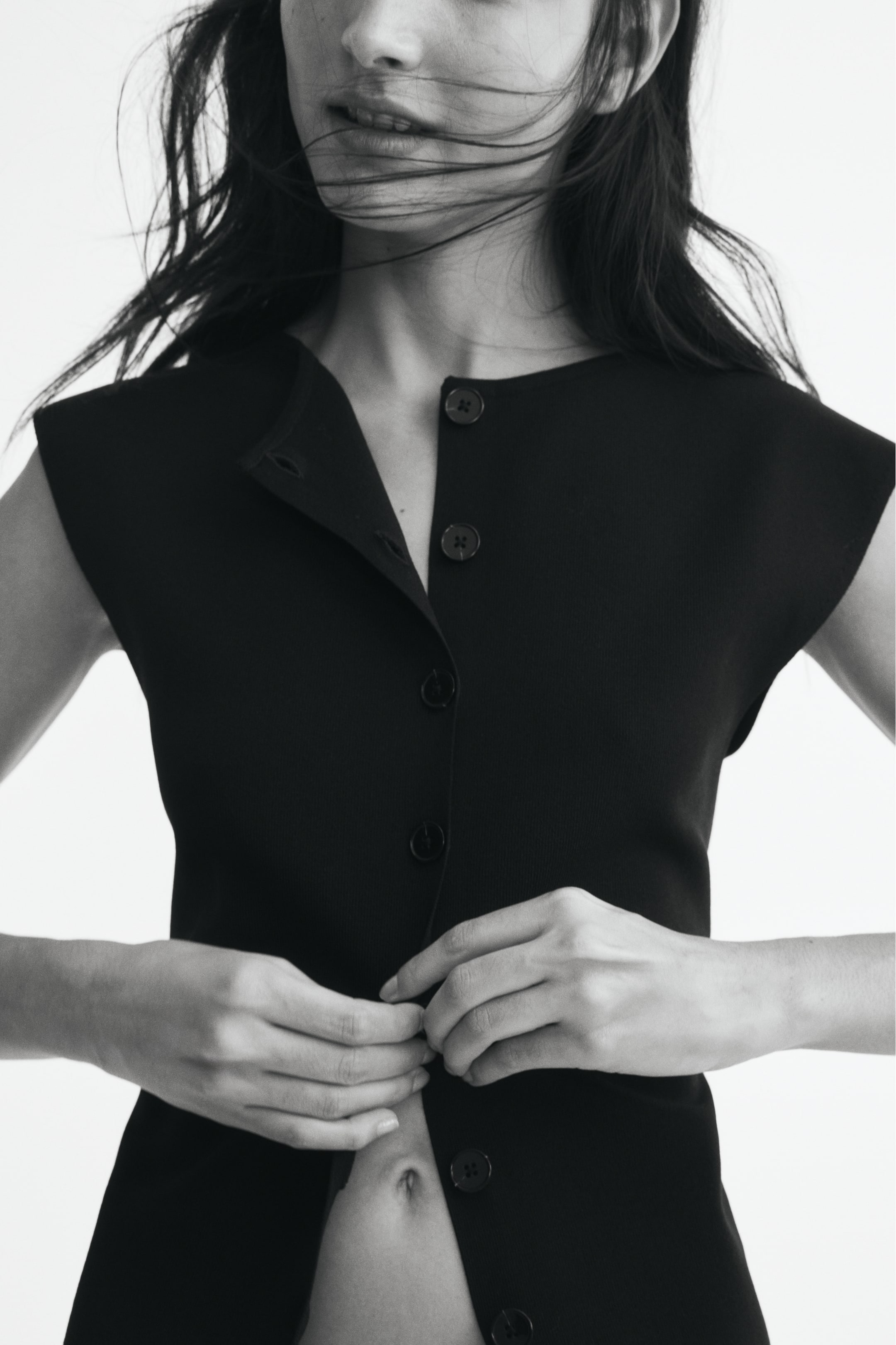 Boat-Neck Rib-Knit Vest