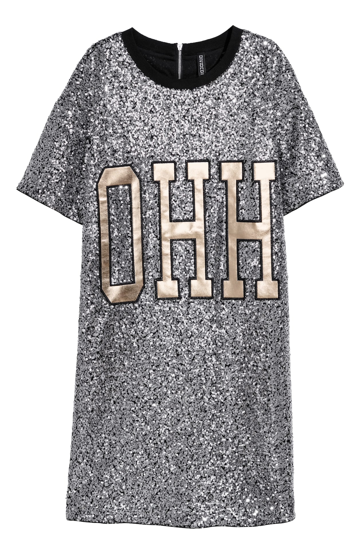 h&m sequin shirt dress Women's Black/Sequins Sequined dress