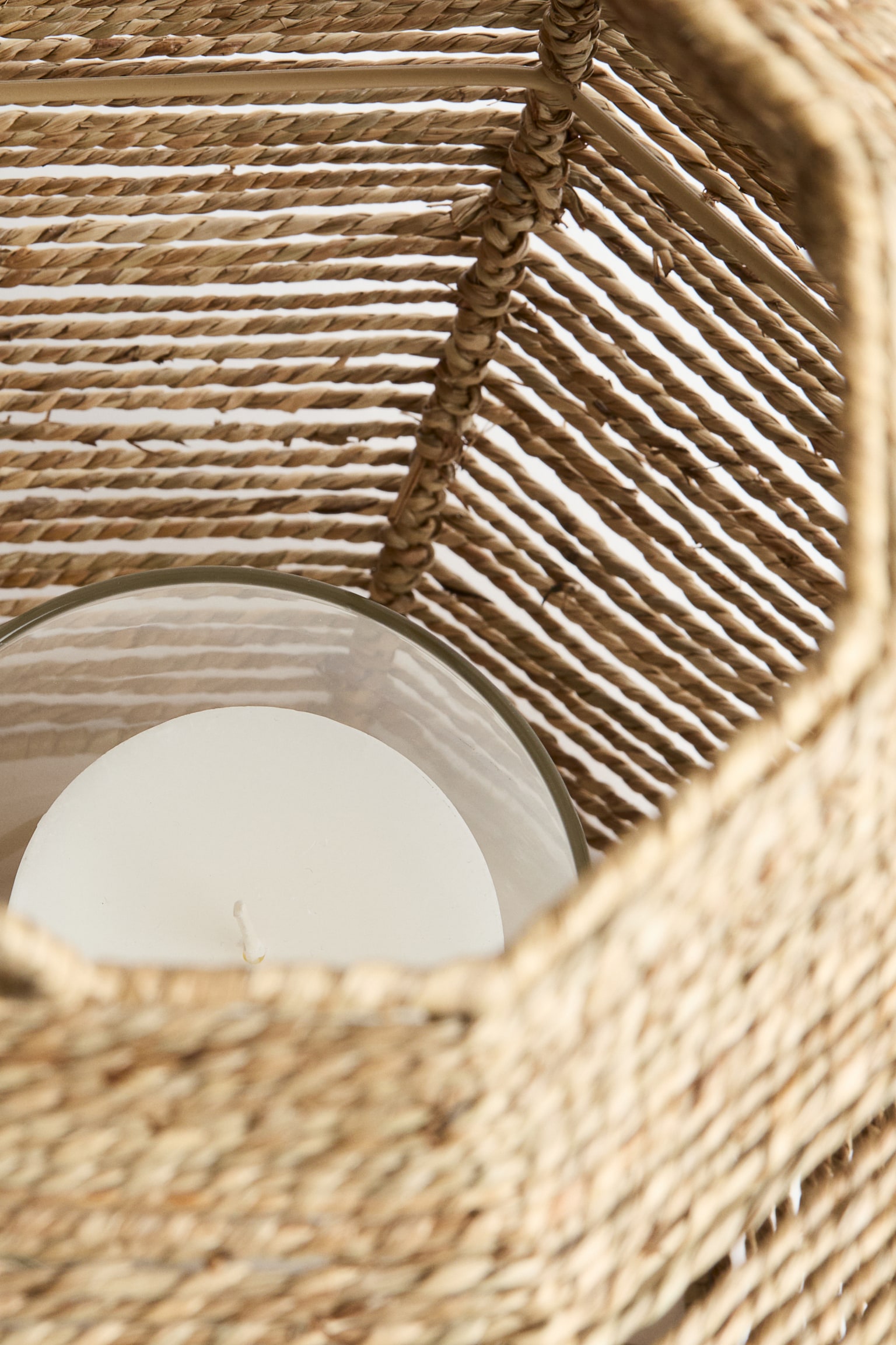 Extra-large seagrass lantern - Beige - 6