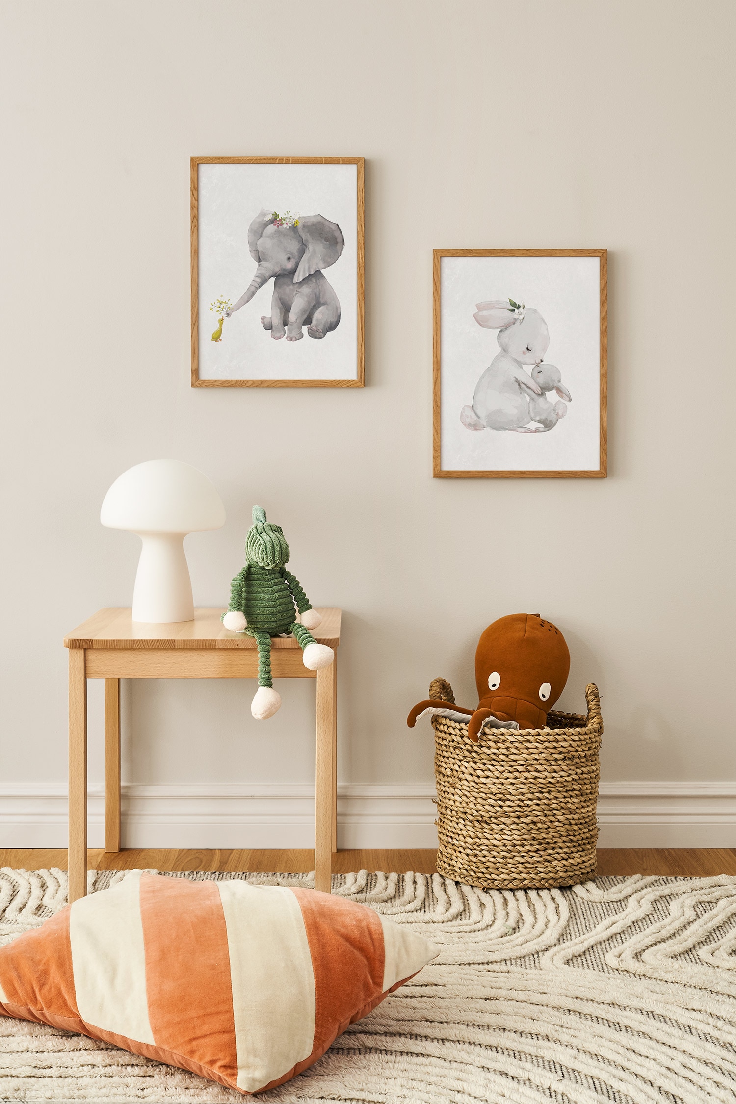 Bunny Love Poster - Grau