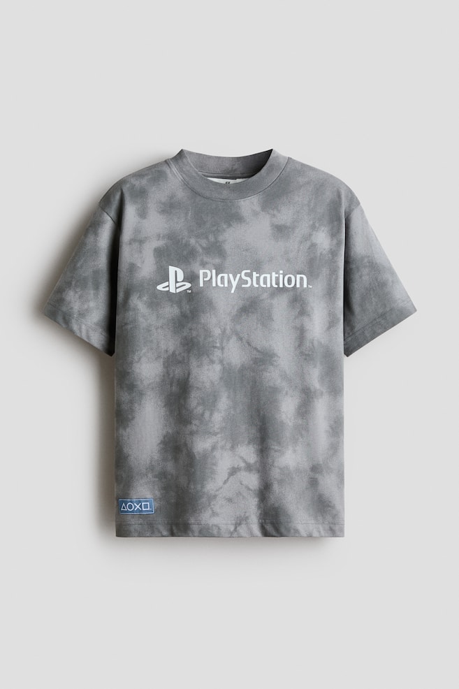 Printed T-Shirt - Gray/PlayStation/Black/Pokémon/Light gray/Snoopy/Black/PlayStation/Light gray/Brawl Stars - 1