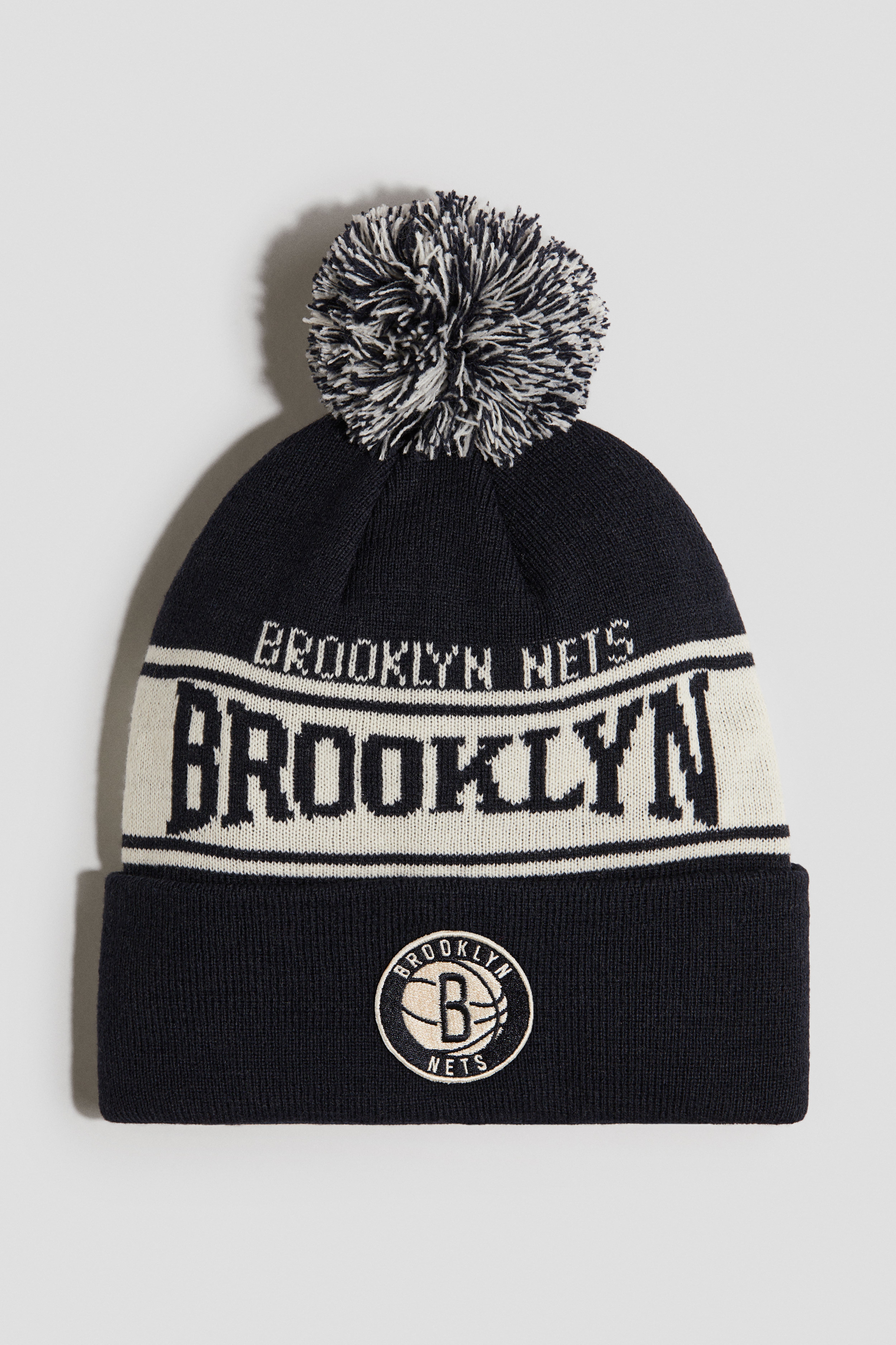 Jacquard-Knit Pompom Beanie
