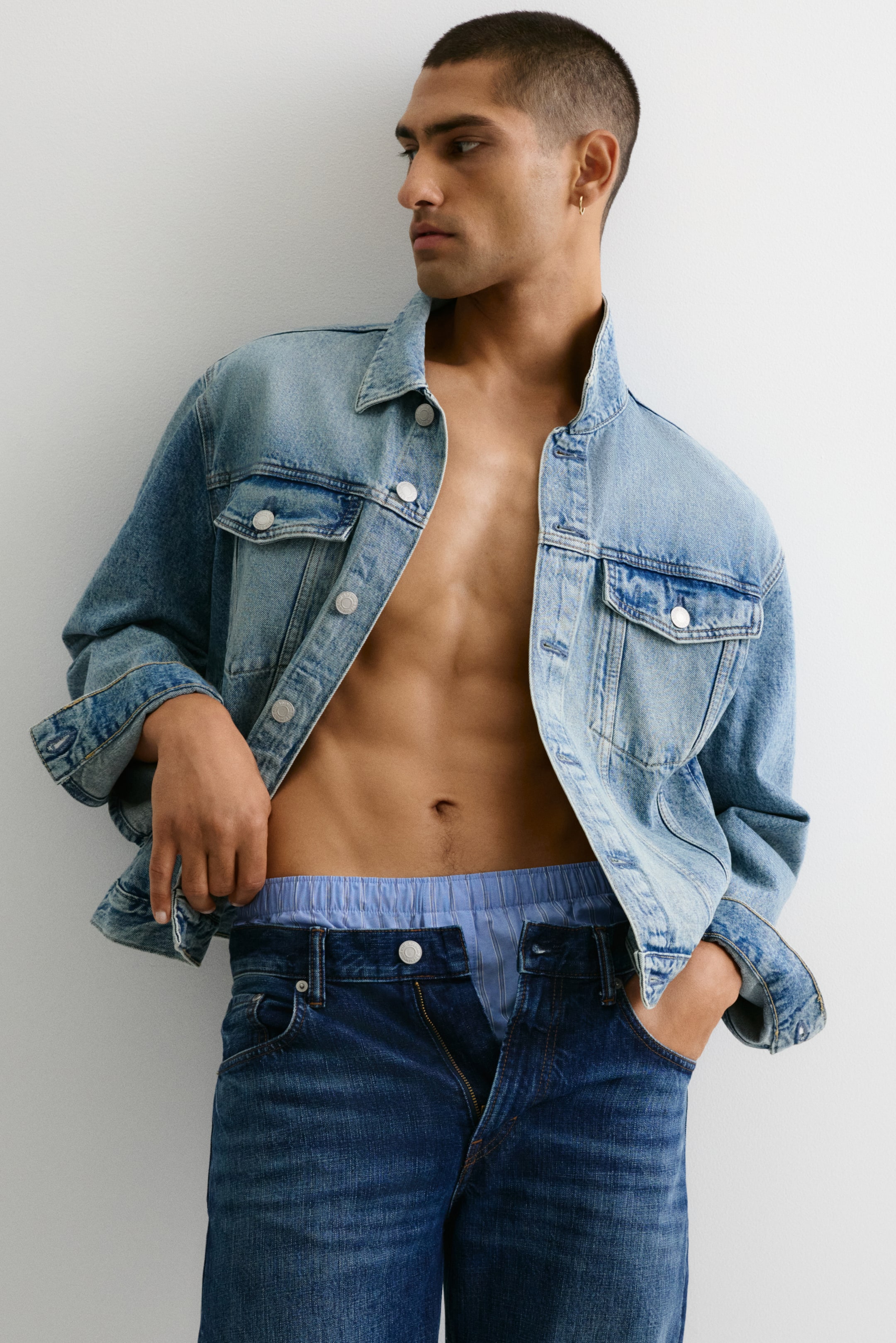 Prikaži veću sliku: Četiri para tkanih bokserica - Mornarsko plava/pruge - Men | H&M RS 2