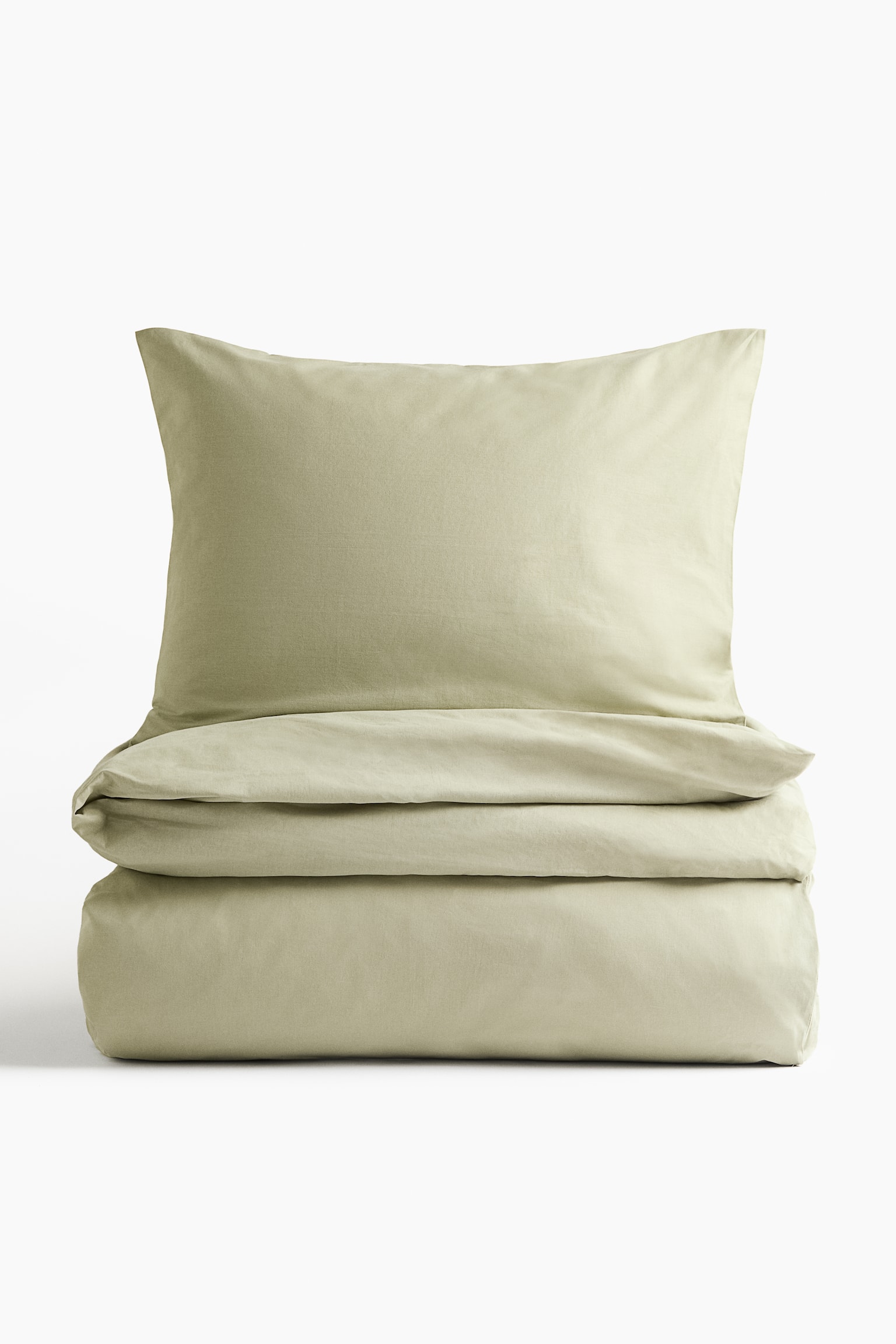 Cotton single duvet cover set - Light khaki green/Light yellow/Sage green/White/Orange/Light pink/Dark red/Dark green/Light dusty pink/Light beige/Brown/Olive green/Old rose/Dark brown/Greige - 1