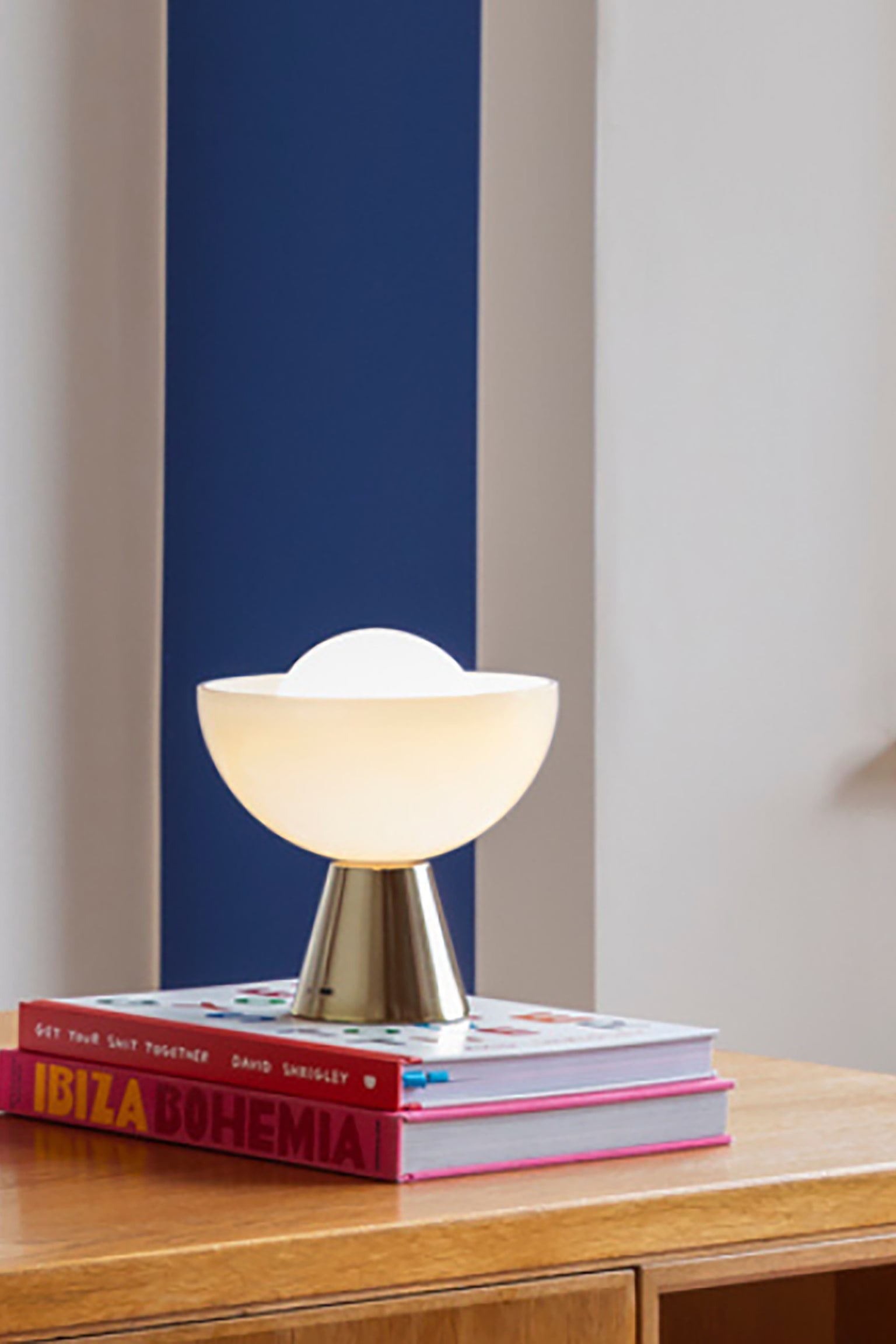 Bowl Rechargeable Table Lamp - Gold/Red/Dark Grey - 2