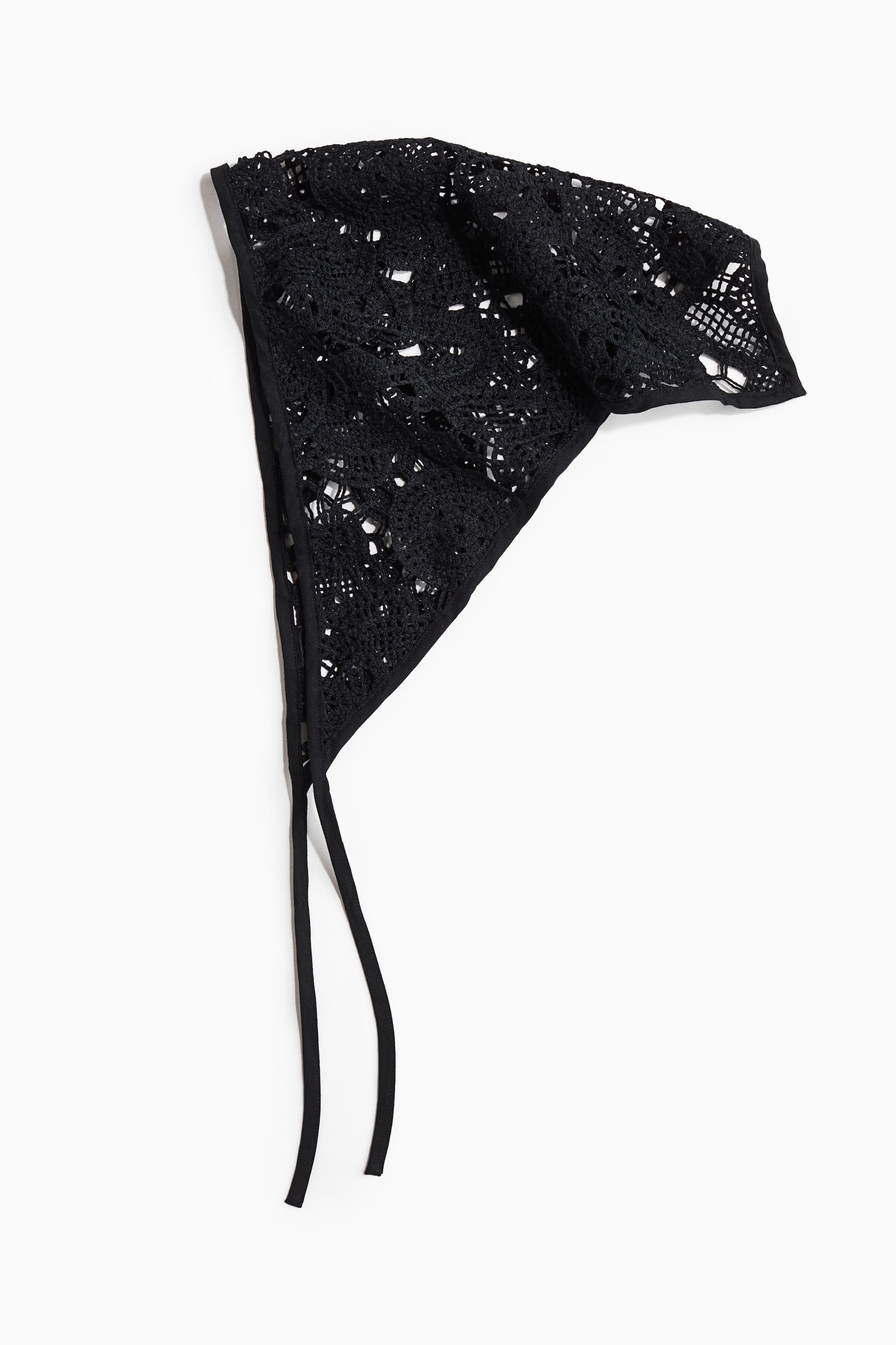 Visa större bild: Hårscarf med virkad look - Svart - DAM | H&M SE 1