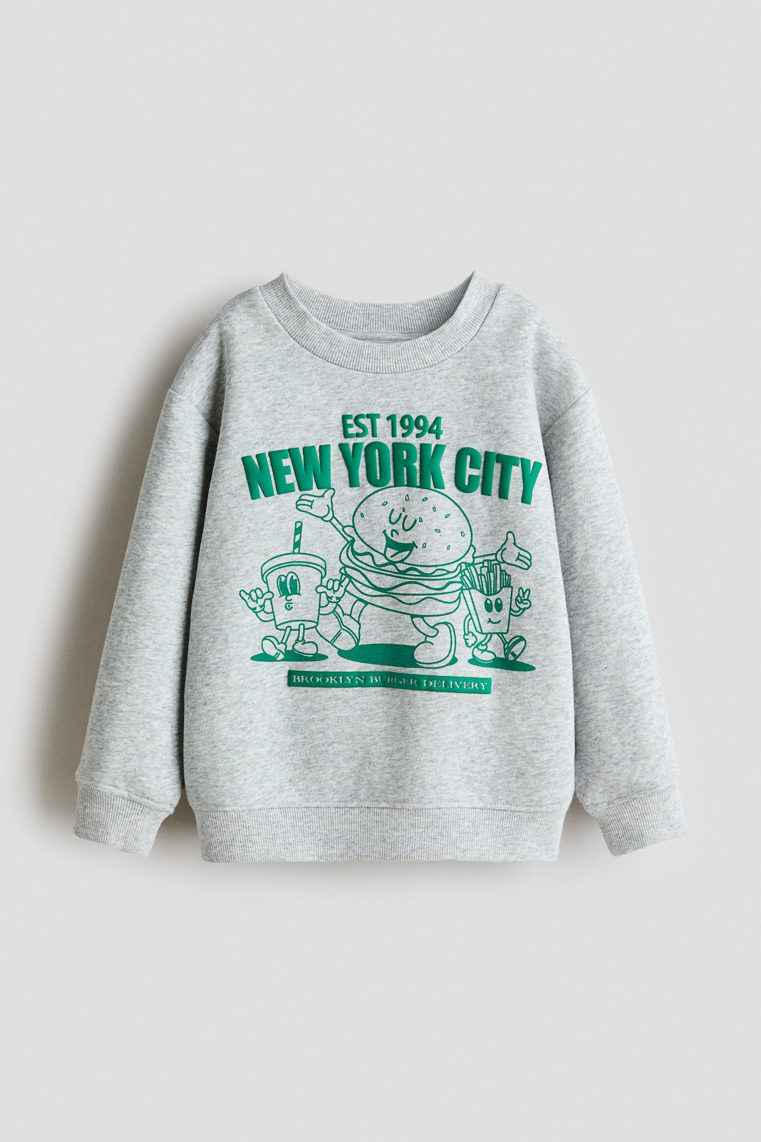 Sweat imprimé - Gris clair chiné/New York/Gris clair chiné/Big Brother/Turquoise clair/Little Brother/Vert/Miami/Beige/tigres/Beige/camion-benne/Bleu/robot/Beige clair/dinosaures/Pêche/Lombardy