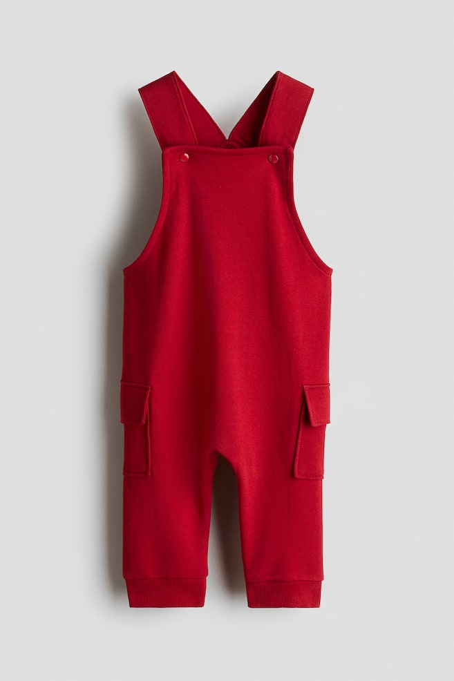 Sweatpant Overalls - Red/Navy blue/Dark gray/Light beige/Beige/Beige - 1