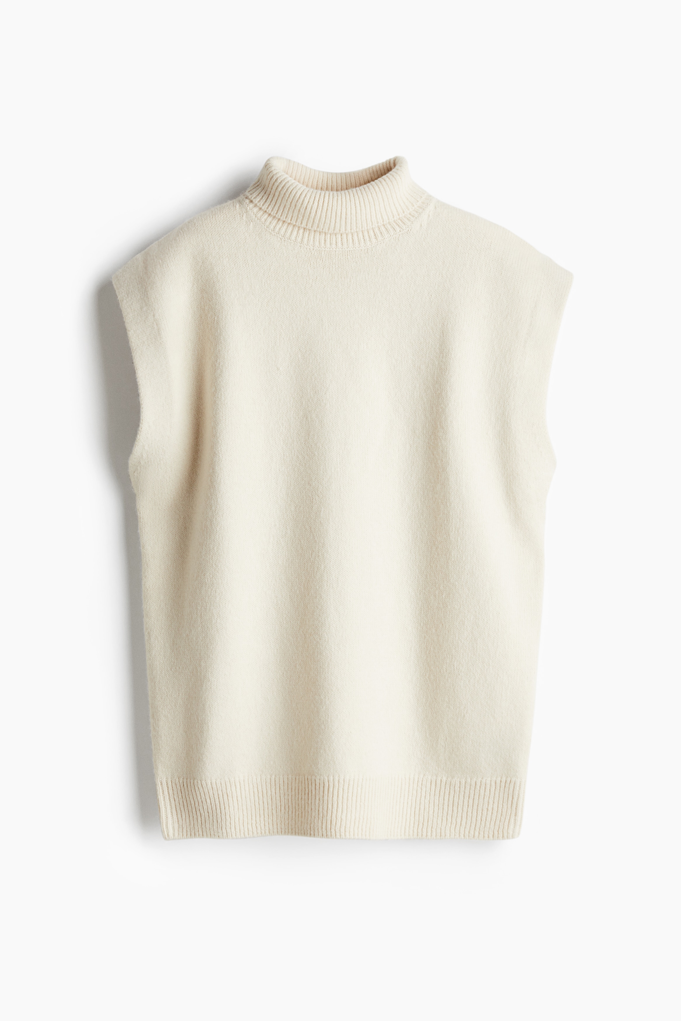 Femme - Pull sans manches avec col cheminée Crème - Size: S  - H&M
