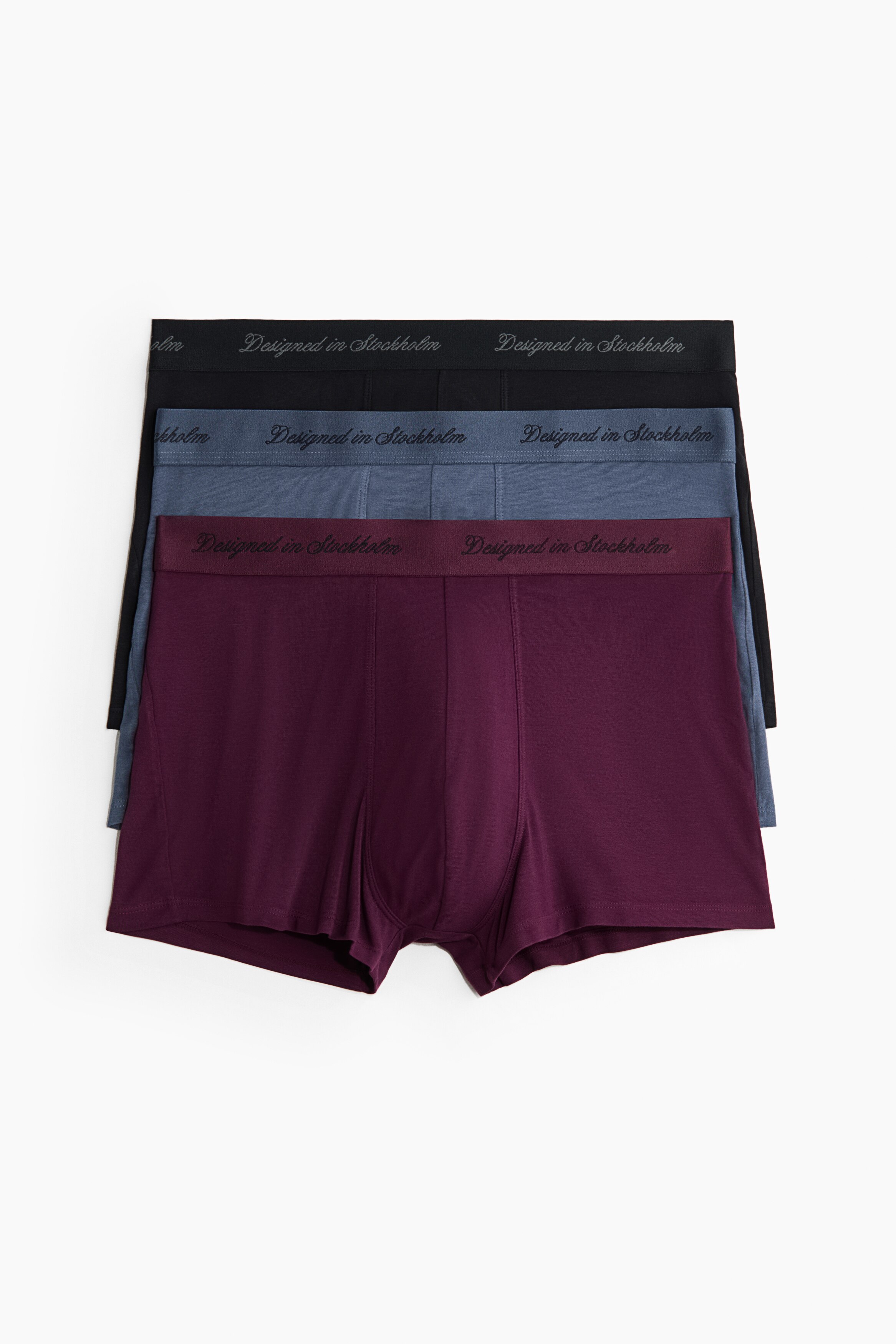 3-pack bamboo trunks - Dusty blue/Burgundy/Black/Dark turquoise/Dark brown/Teal