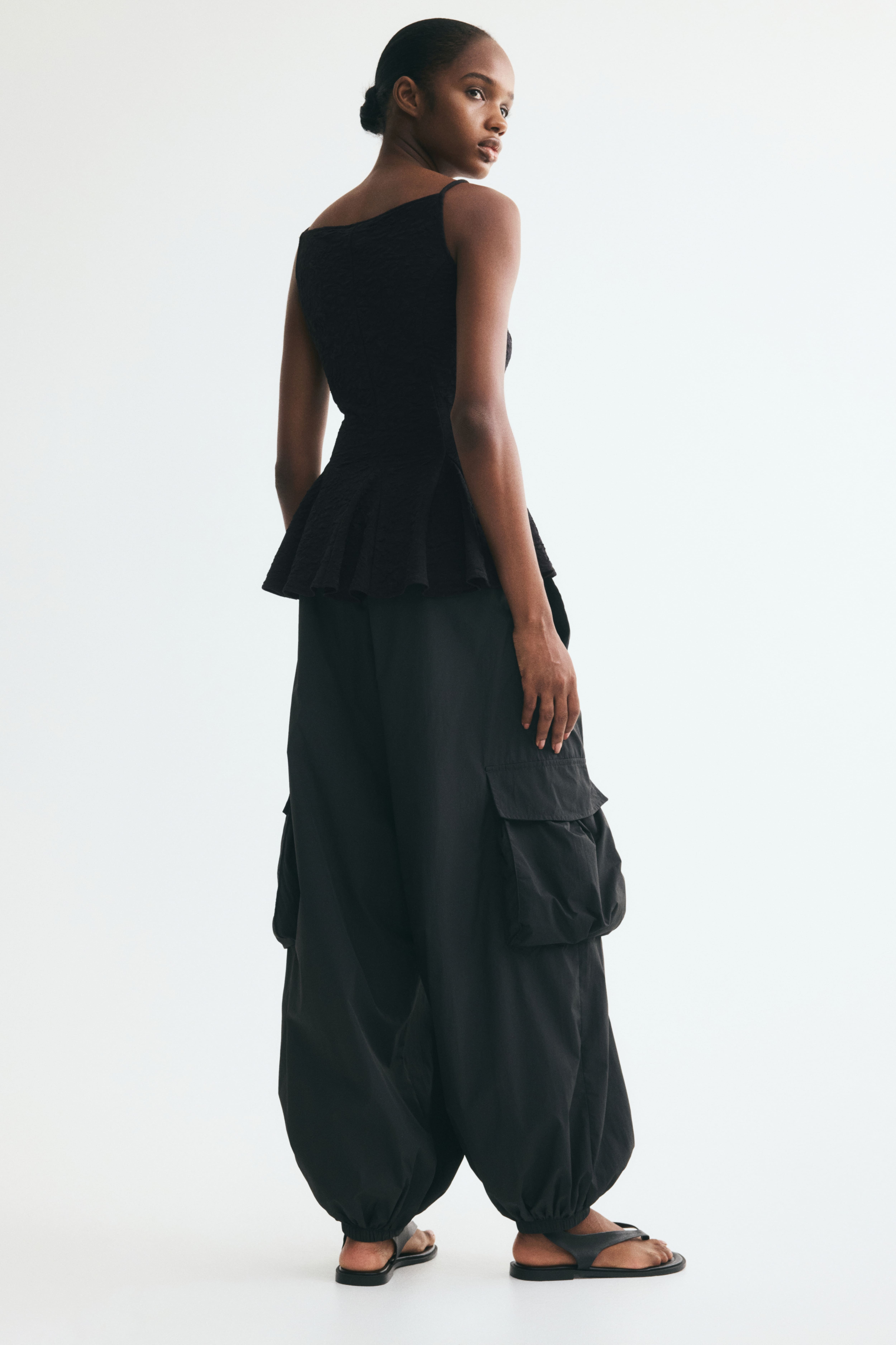 Textured Peplum Top