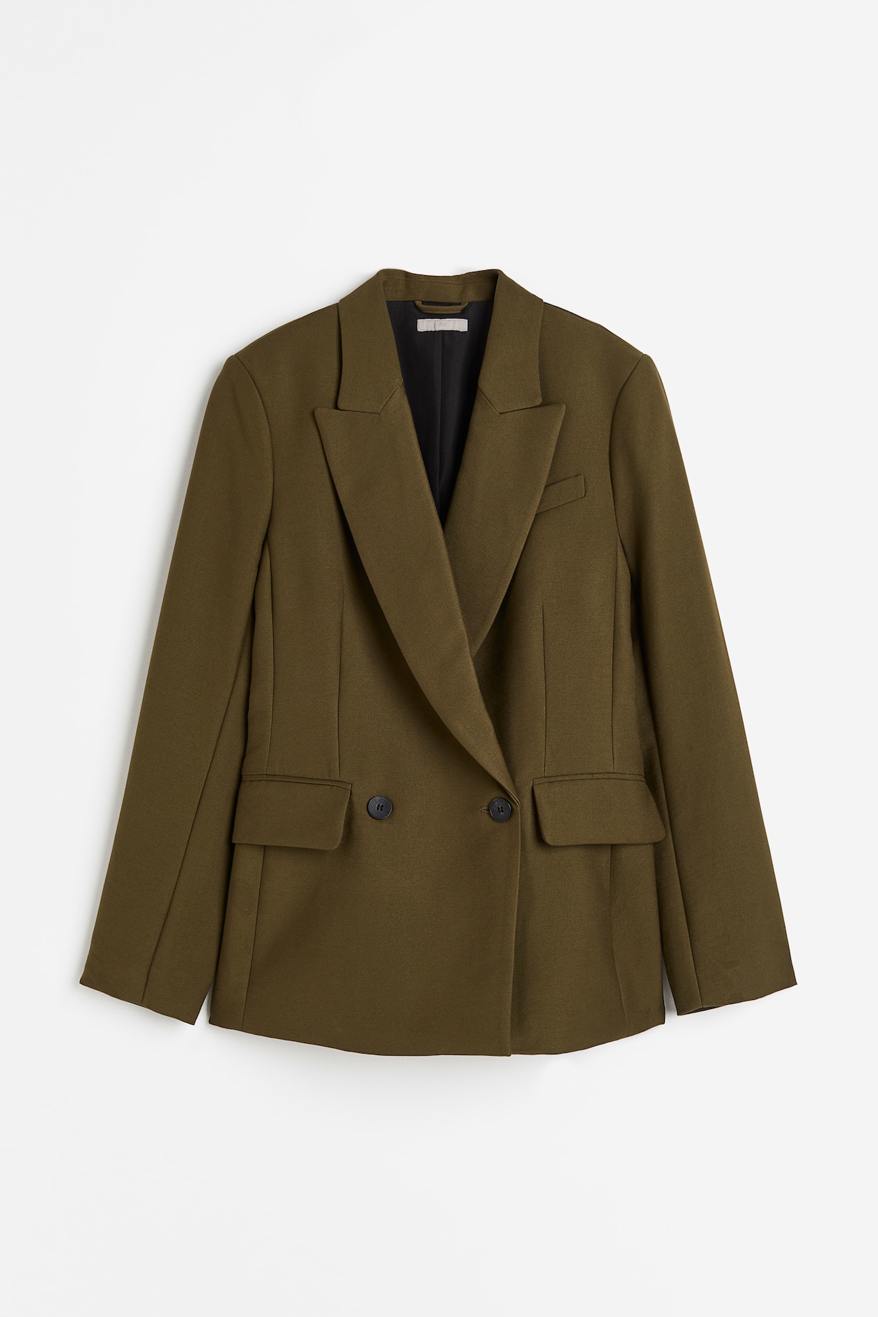 Double-breasted Blazer - Dark khaki green - Ladies | H&M US