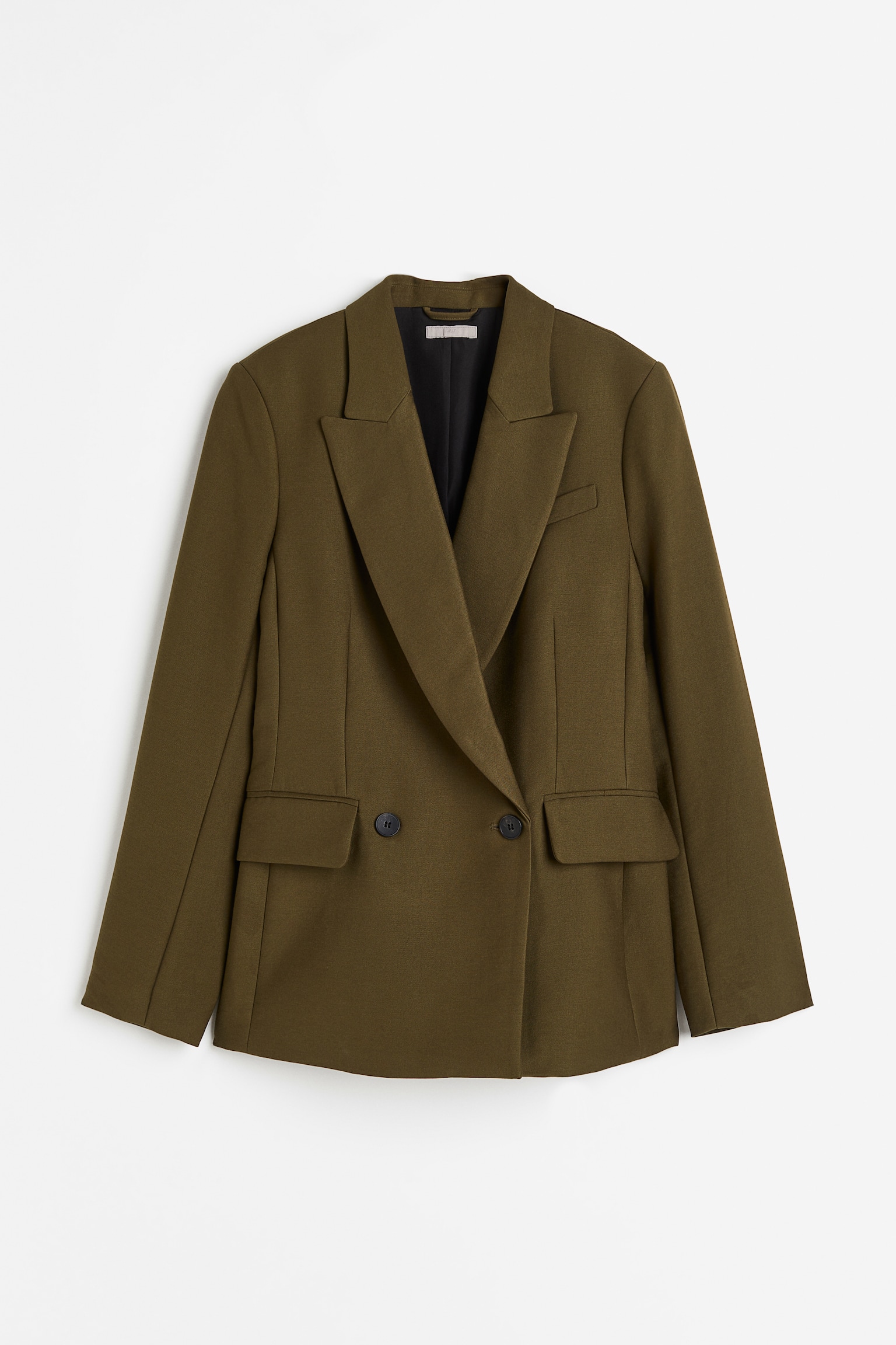 Double Breasted Blazer - Dark khaki green - 1