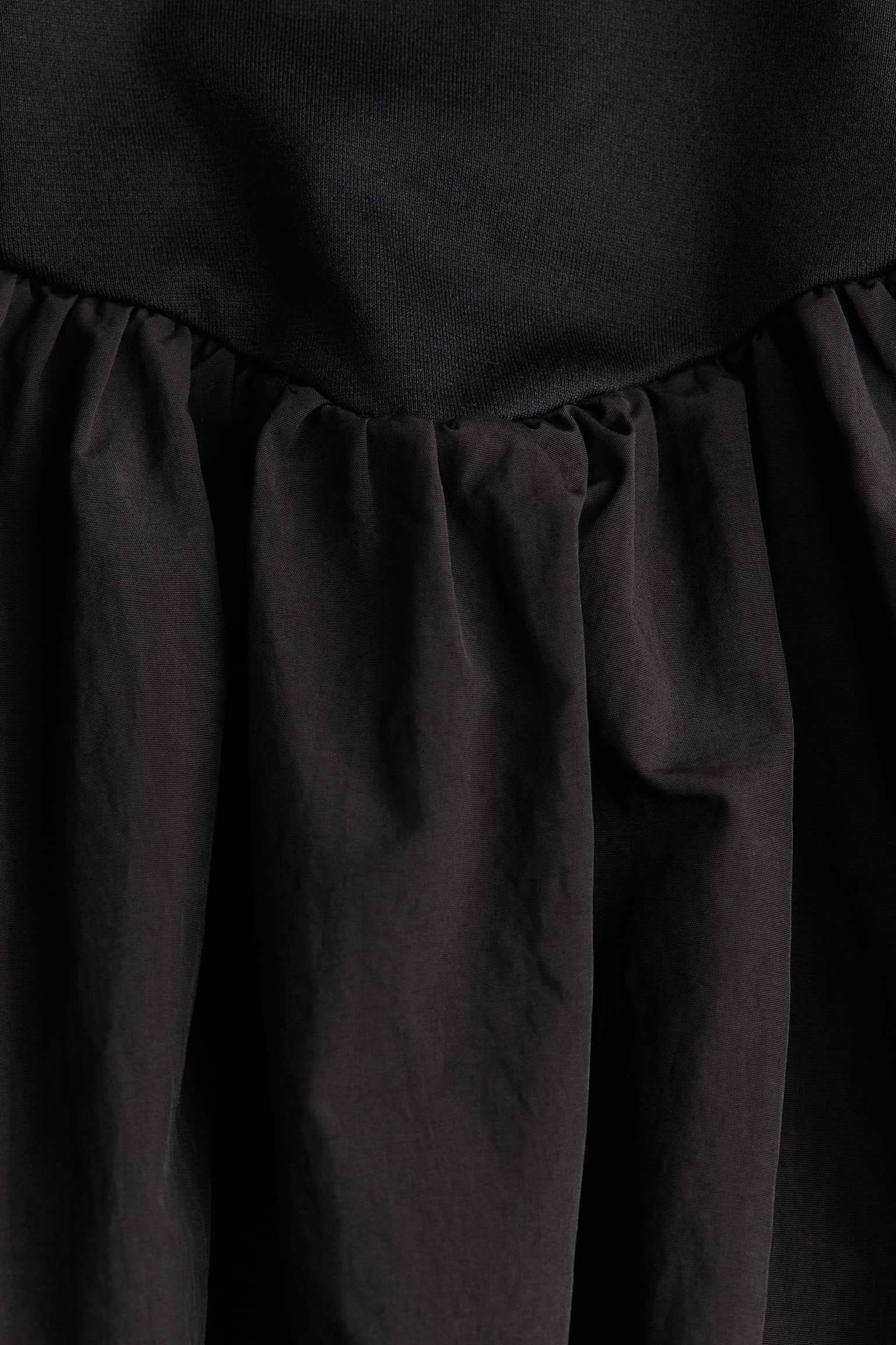 Balloon Skirt Dress - Black - 2