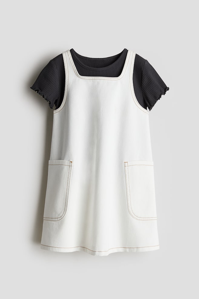 2-piece dress and top set - White/Black - 1
