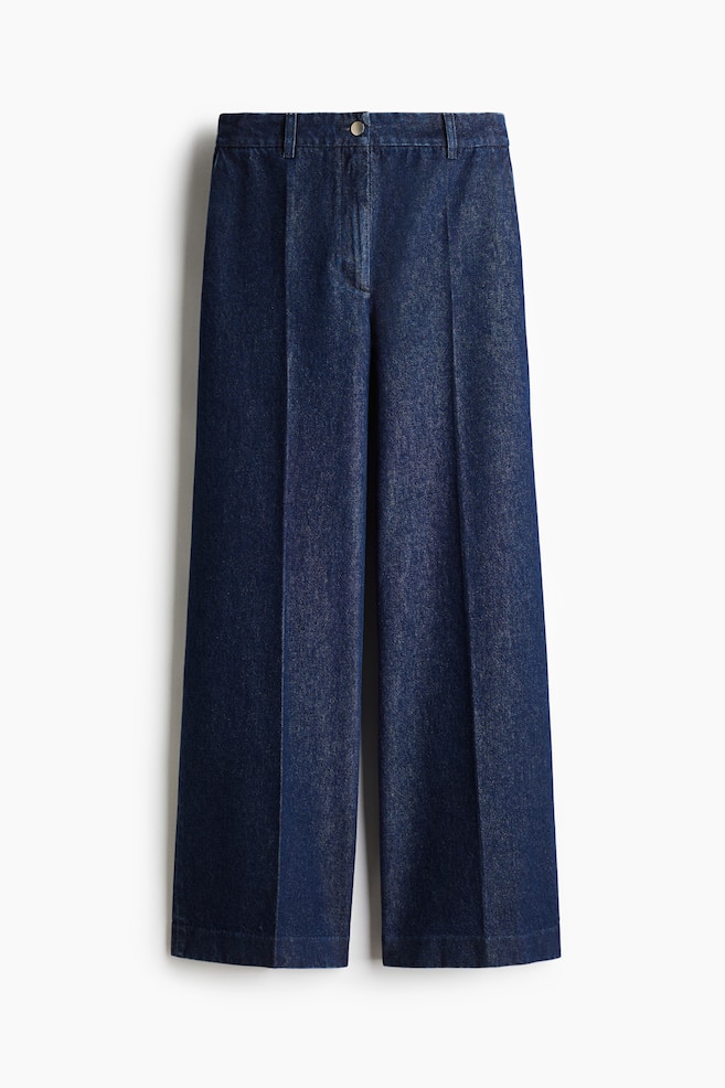Jeans con piega stirata - Blu denim scuro - 1