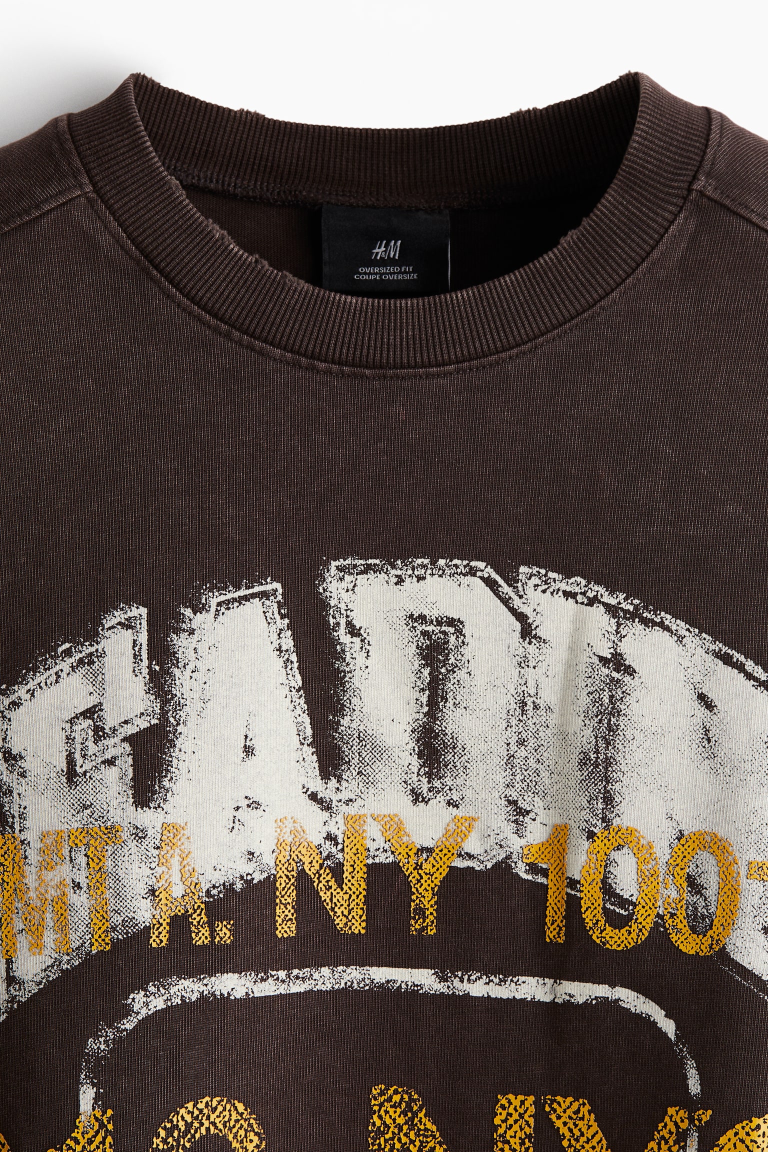 Мужская футболка H&M Oversized Cropped T-Shirt, цвет: Коричневый — фото 2