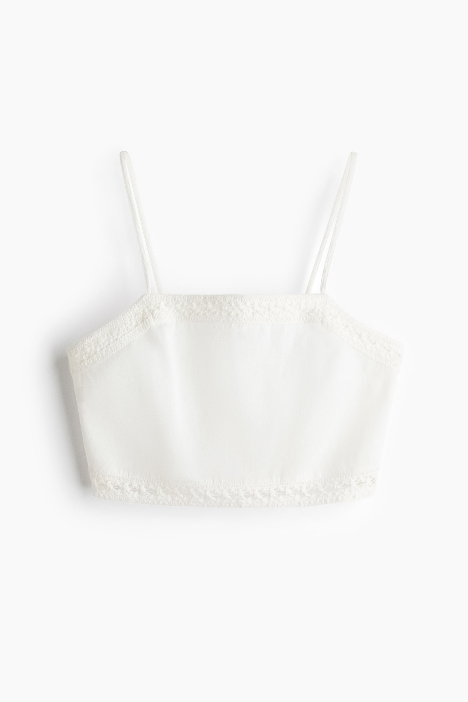 Cropped linen-blend beach top - White - 2