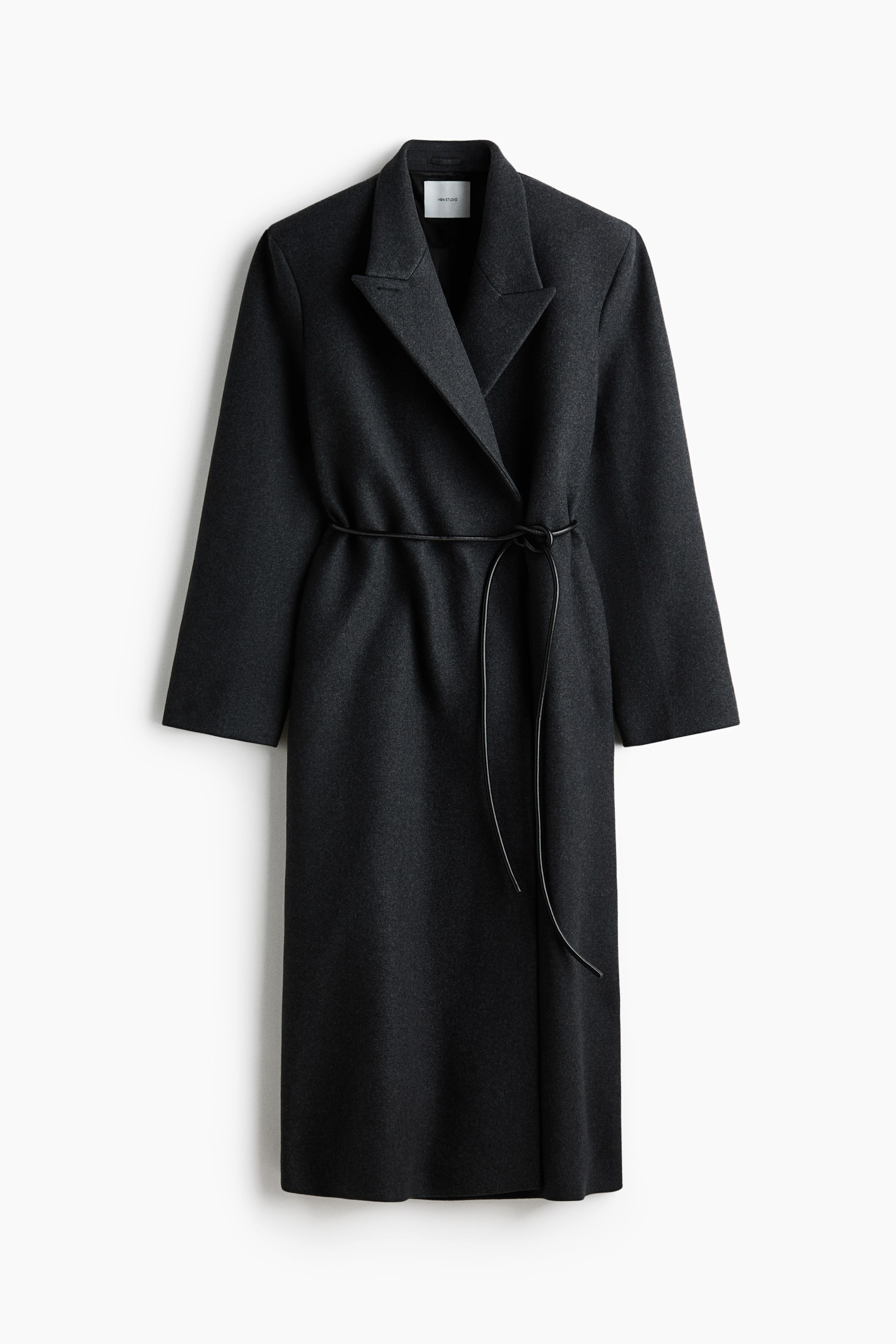 Tie-Belt Wool-Blend Coat