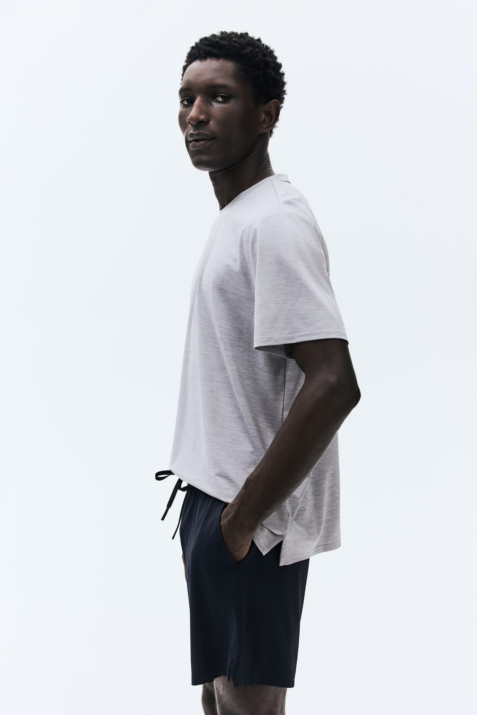 Short de sport DryMove™ - Bleu marine/Noir/Marron foncé/Gris clair chiné/Gris chiné - 5