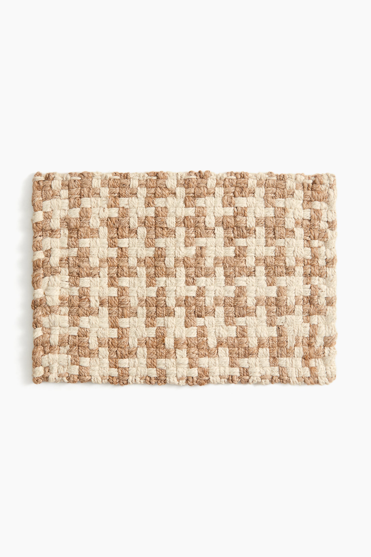 Jute doormat - Dark beige/Patterned