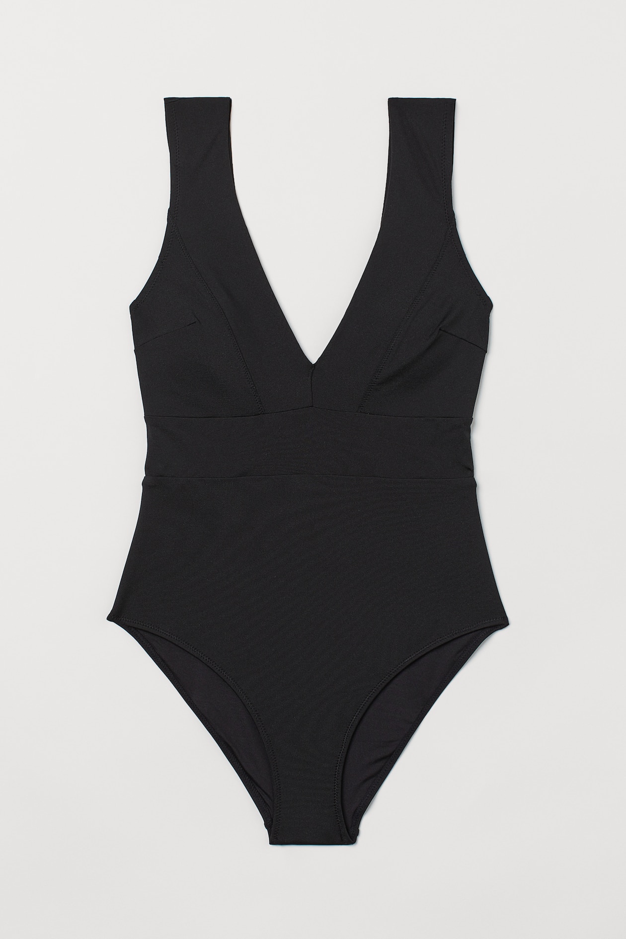 Shaping Swimsuit - V-neck - Sleeveless - Black - Ladies | H&M US