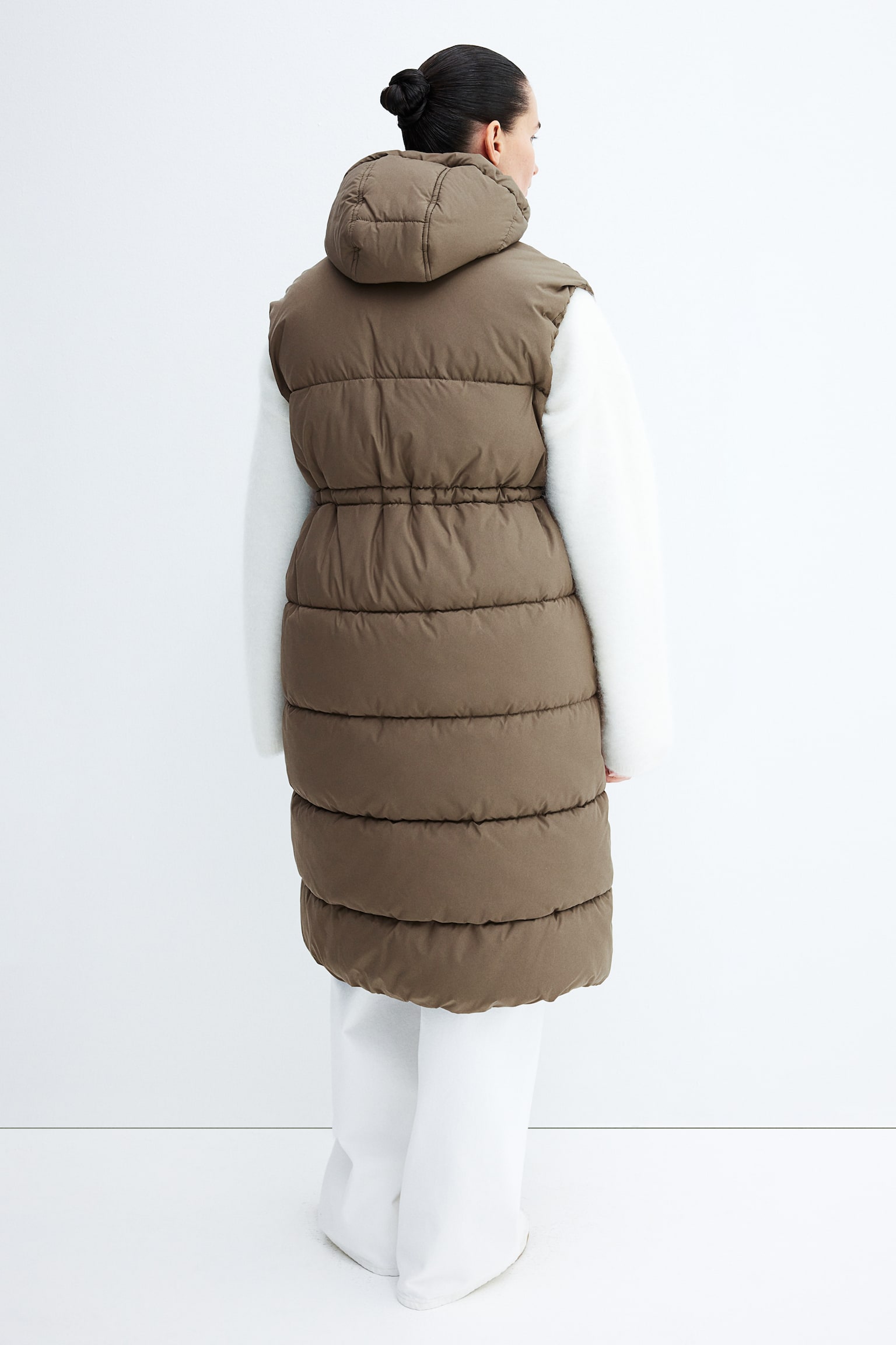 MAMA Hooded puffer gilet - Dark khaki green/Black - 6