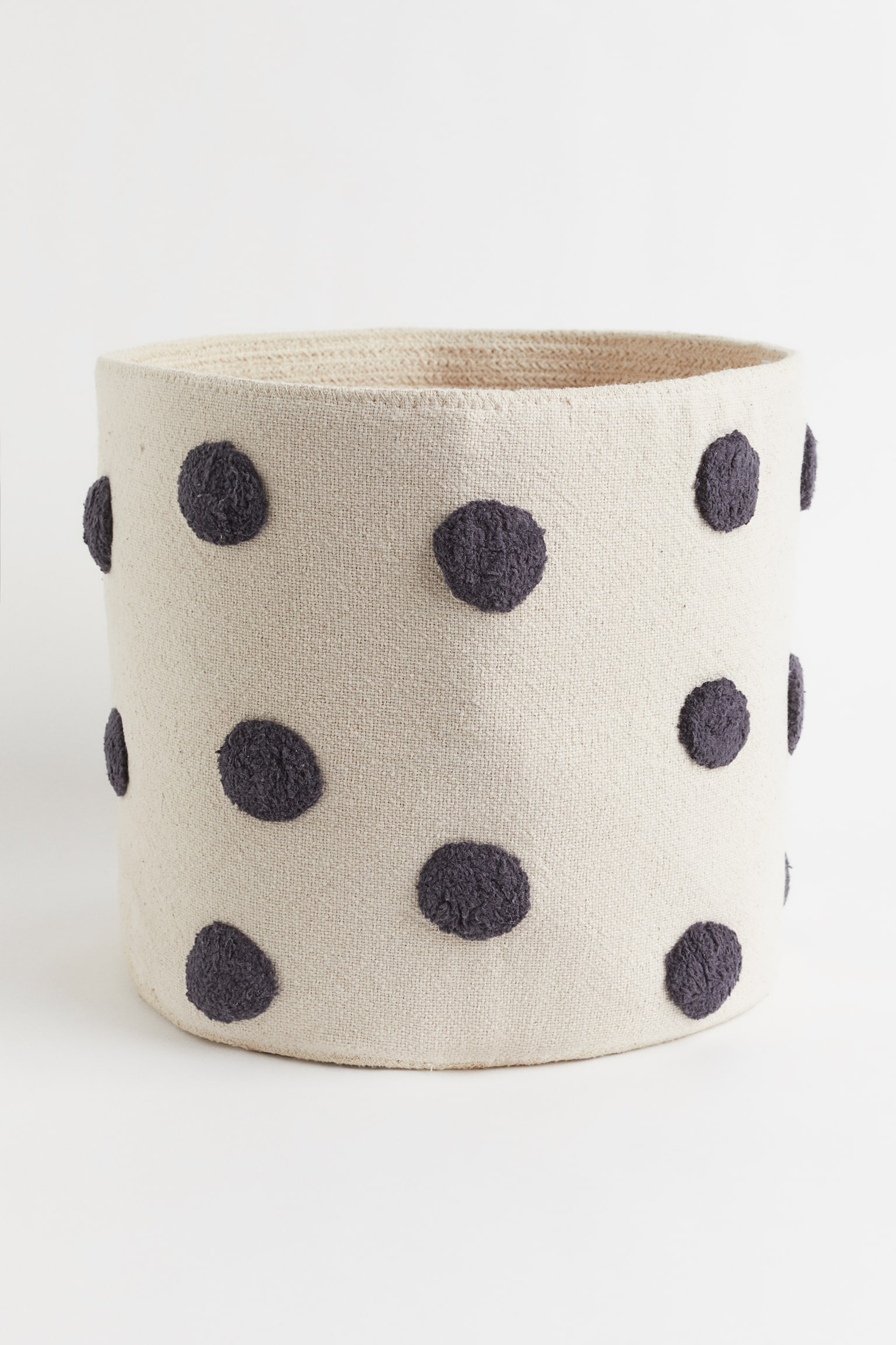 Cotton storage basket - Light beige/Grey spotted/Light beige/Spotted - 1