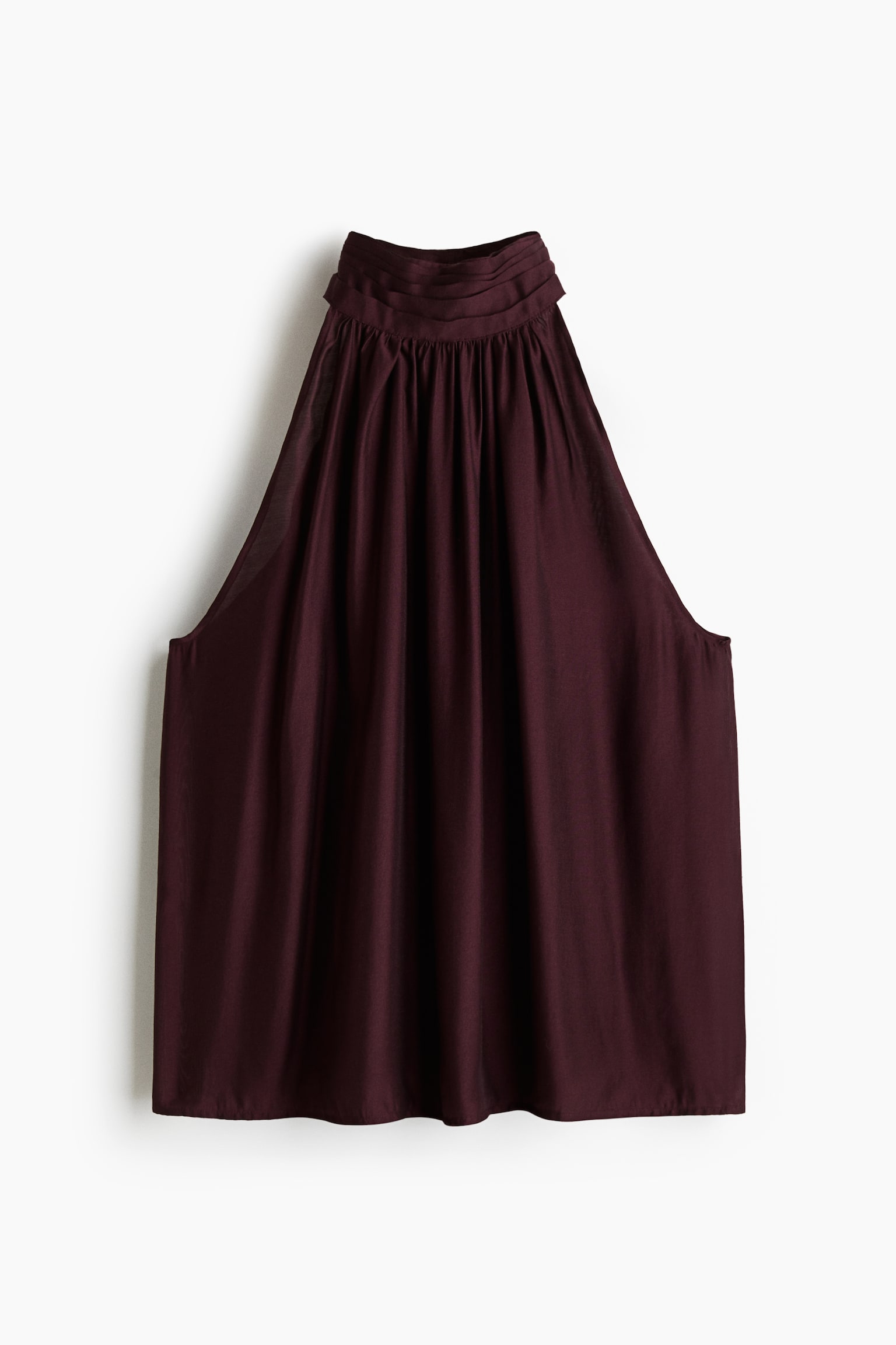 Draped-collar top - Burgundy/White/Blue floral/Cream - 2