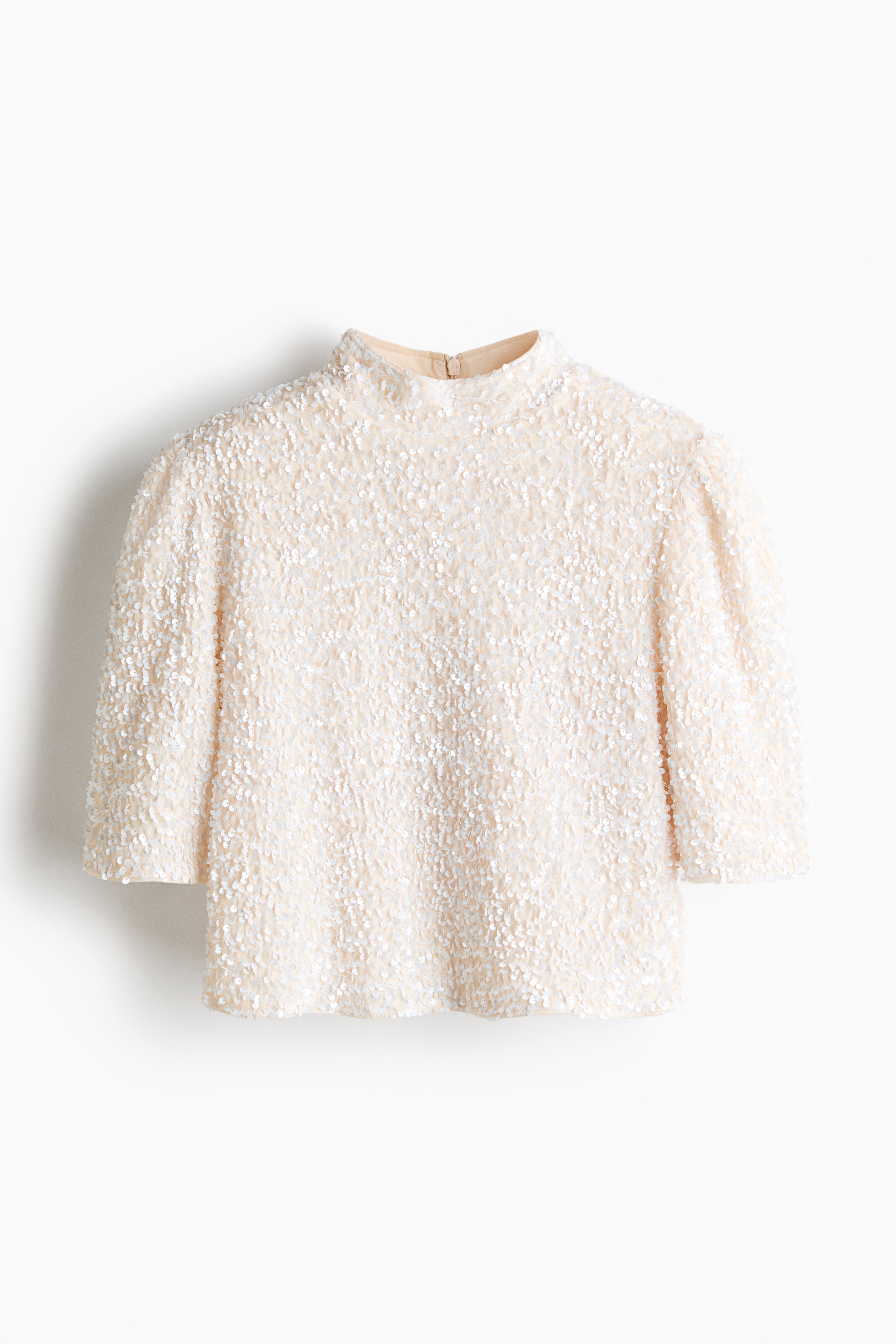 Sequined fluffy-knit top