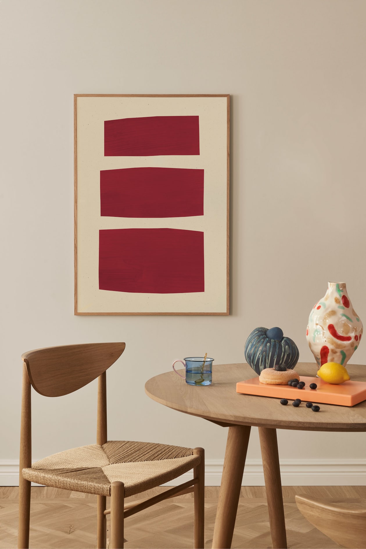 Blocks 4 Poster Beige/red Postery Home All H&M GB