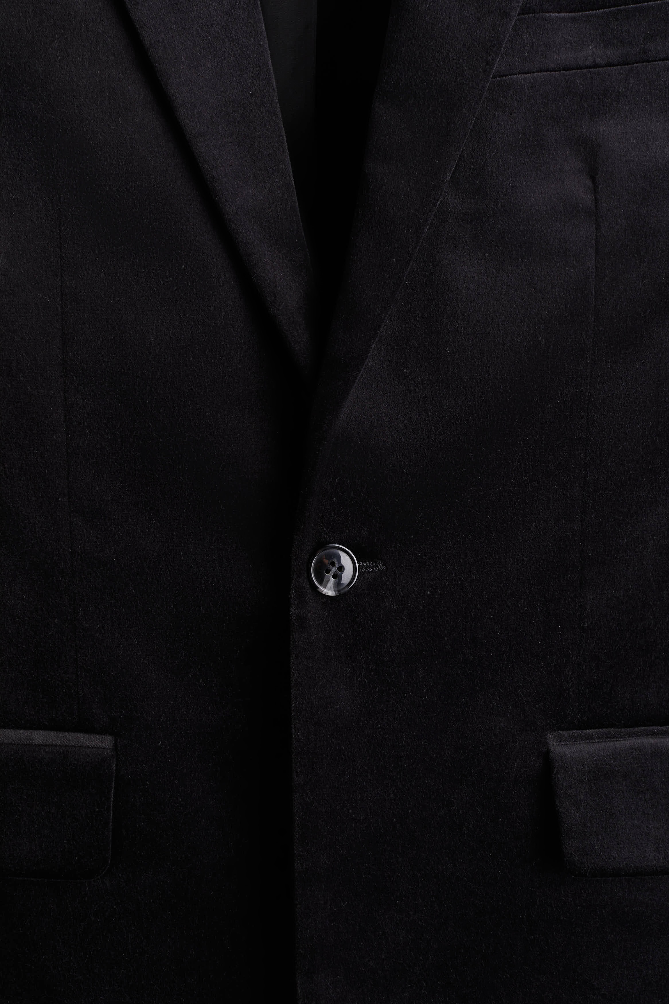 Regular Fit Single-breasted velvet jacket