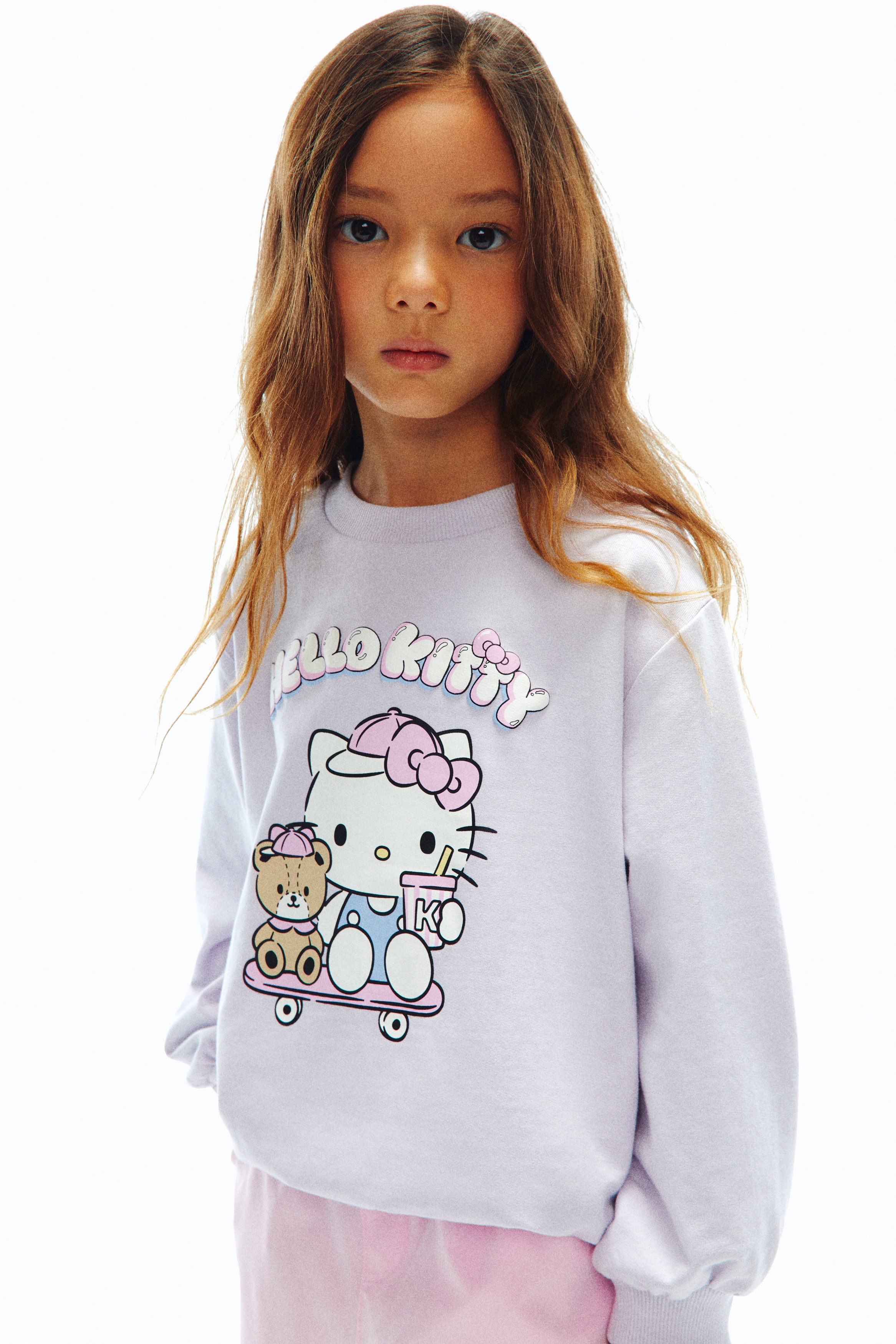 H & M - プリントスウェットシャツ - パープル