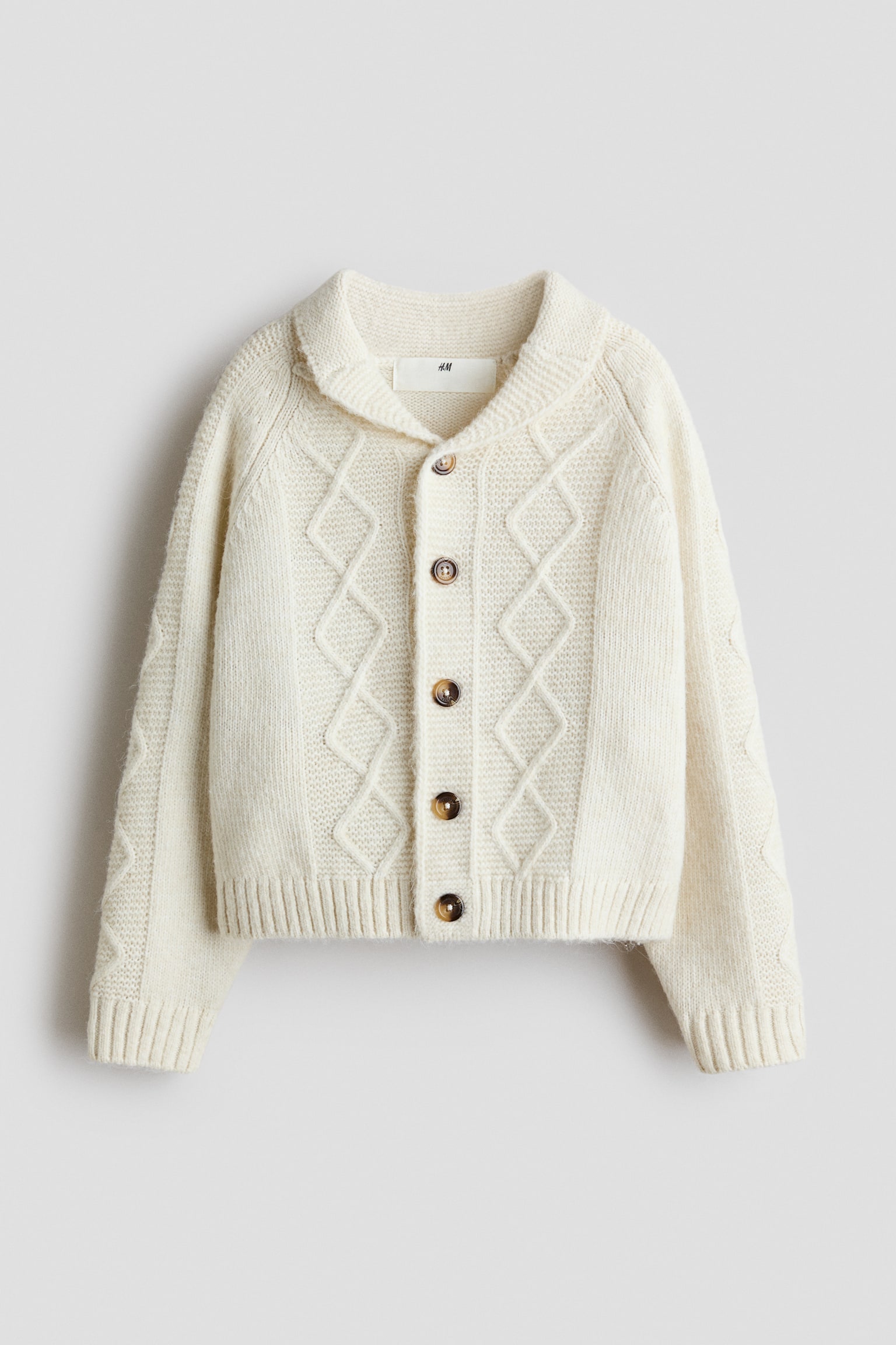 Cable-knit cardigan - Light beige - 2