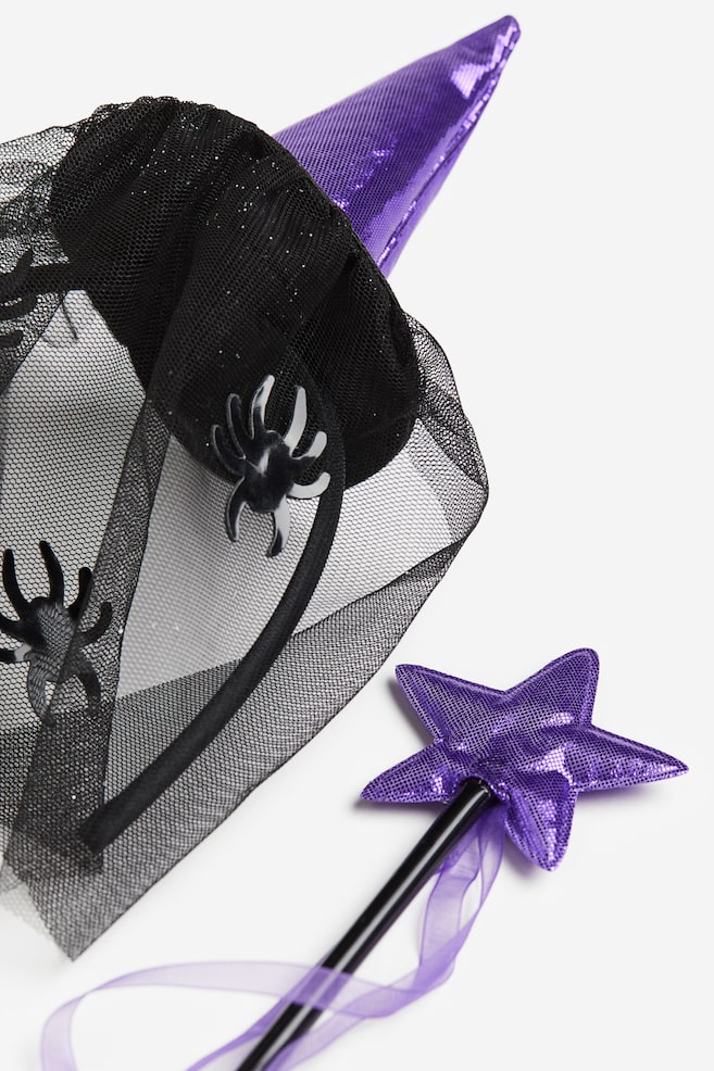 Witch fancy dress set - Purple/Black - 2