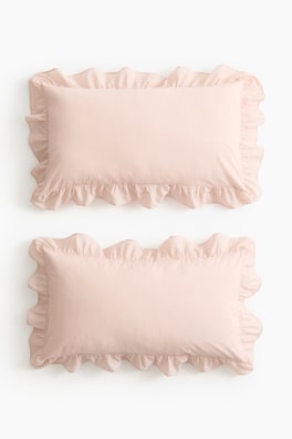 2-pack örngott med volangkant