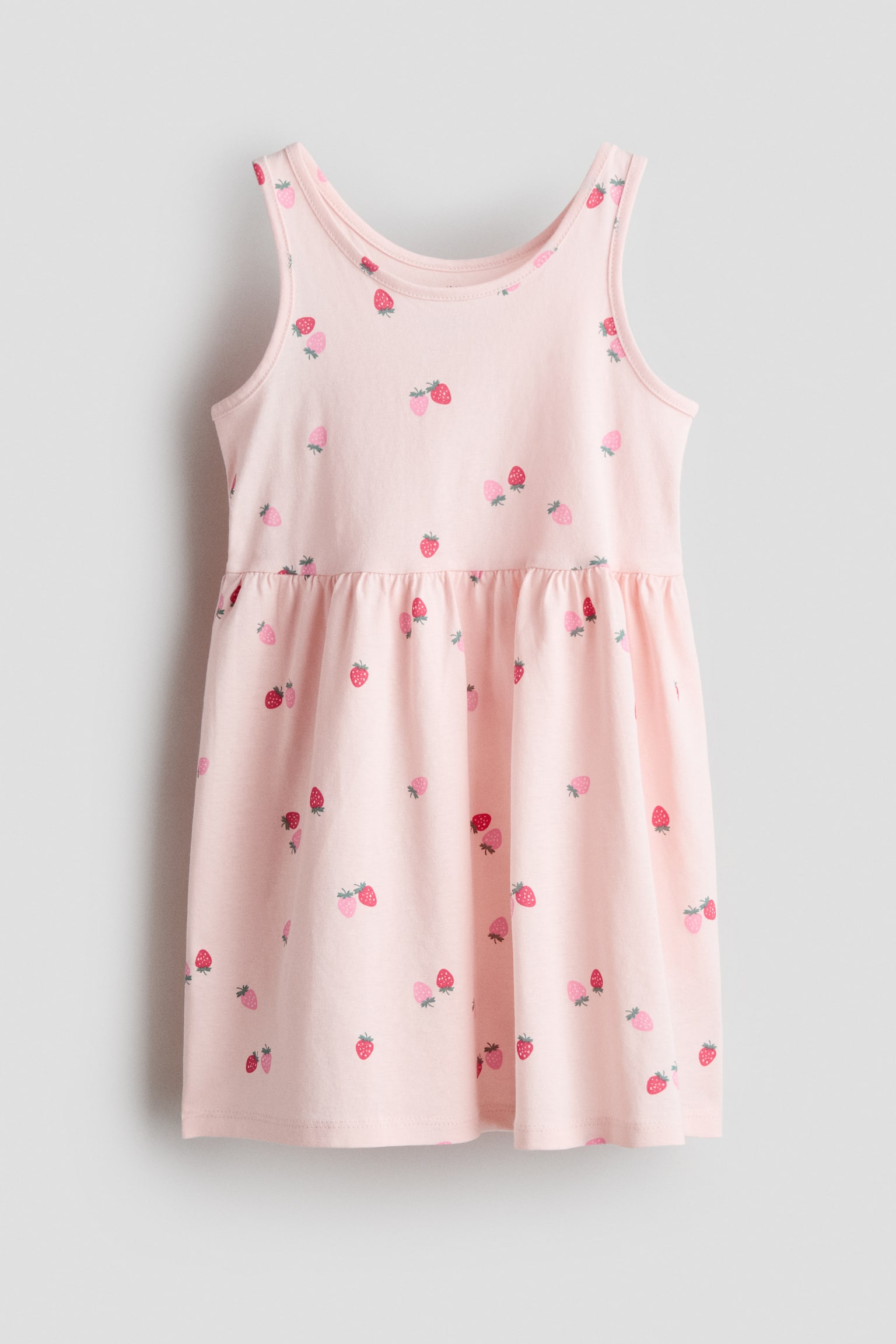 Gemustertes Baumwollkleid - Hellrosa/Erdbeeren/Hellblau/Gestreift/Weiß/Wassermelonen/Hellblau/Schmetterlinge/Gelb/Zitronen/Hellrosa/Schleifen/Rosa/Ananasse/Hellblau/Schleifen