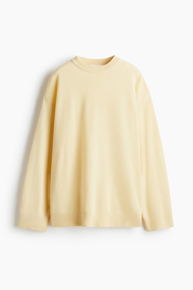 Oversized cashmere jumper - Light yellow/Black - 1